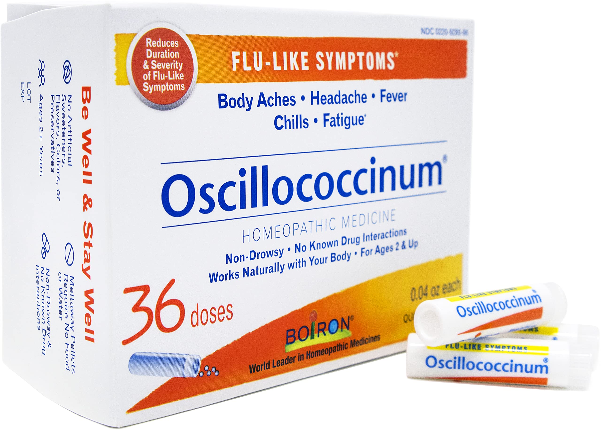 BoironOscillococcinum Homeopathic Medicine for flu-Like Symptoms, White, 36 Count