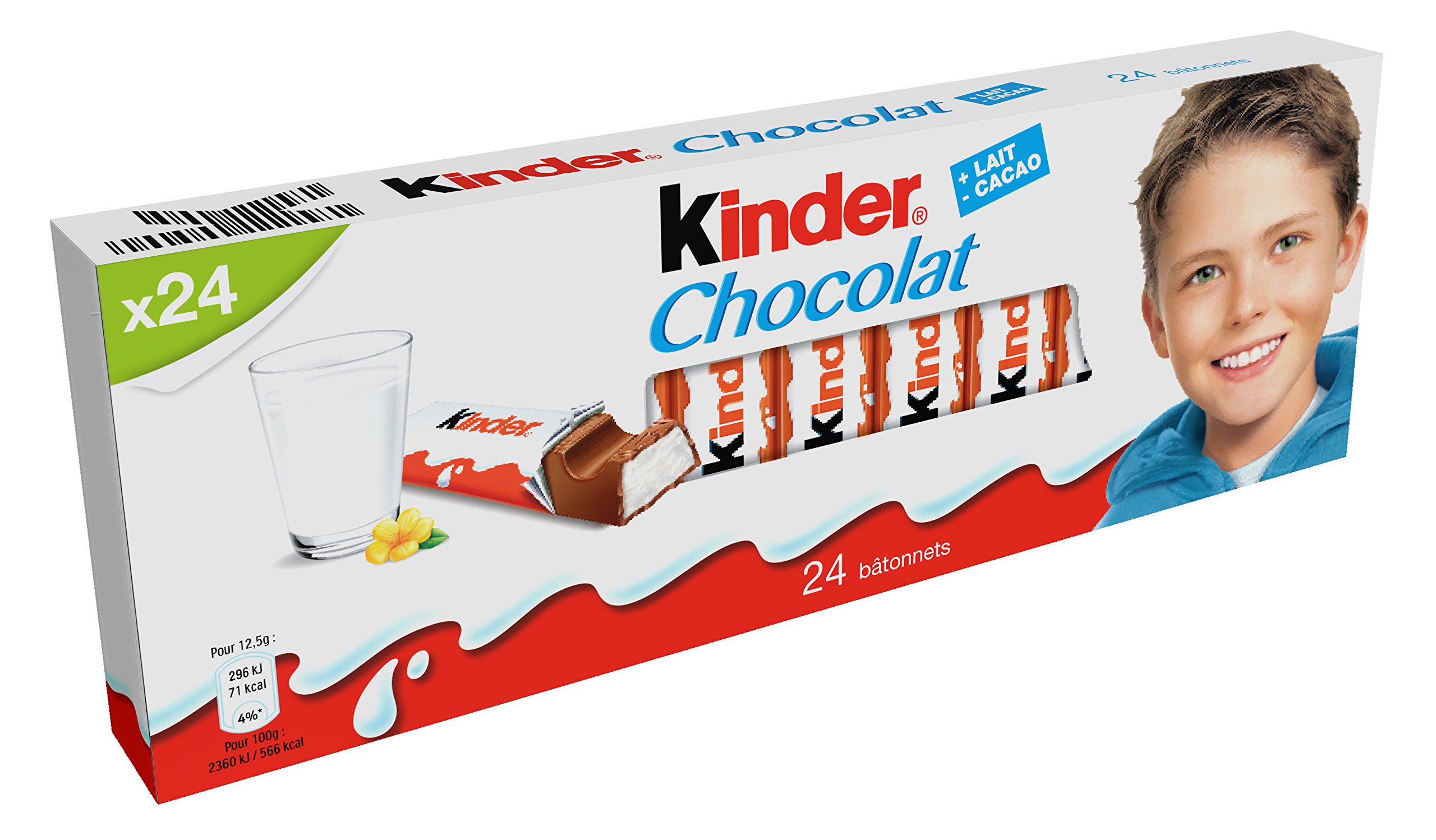 Kinder Barrette Ricoperte di Cioccolato Finissimo al Latte - 24 Barretta