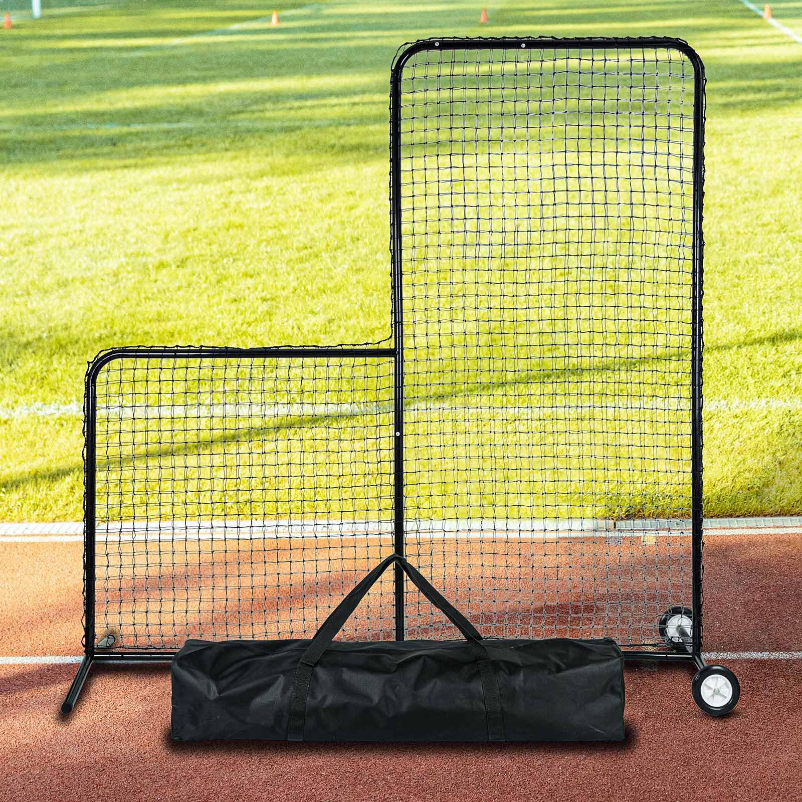 AKA Sports L Screen NET (7x7FT, Baseball Pitching Net), Baseball Protective Screen, Baseball Portable Batting Screen, Pitcher Screen Safety Screen