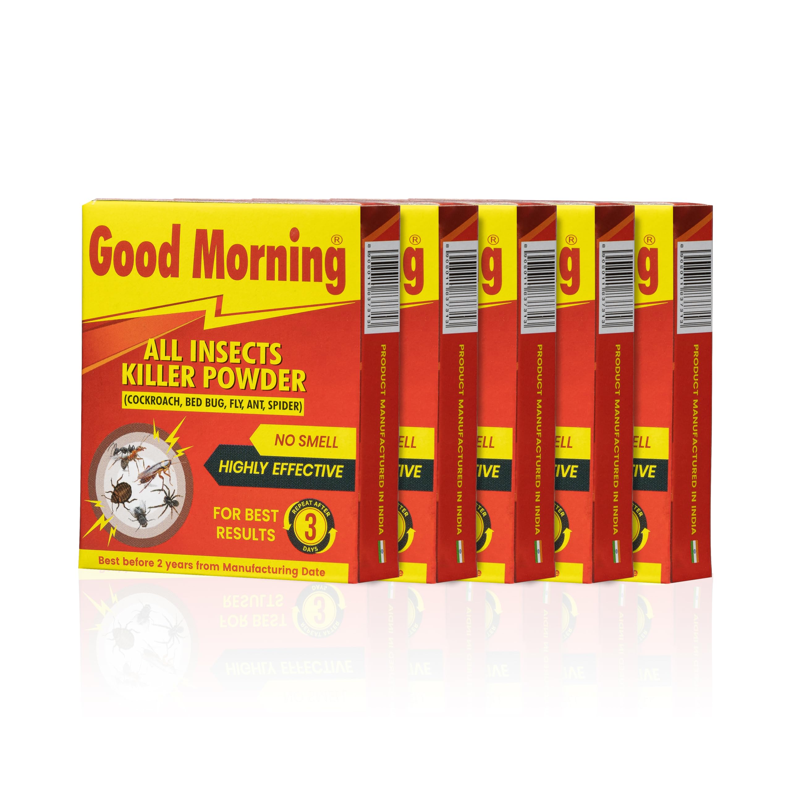 Good Morning All Insect Killer Spray Powder, For Cockroach, Ant, Bed Bug, Fly & Spider (Pack of 5)