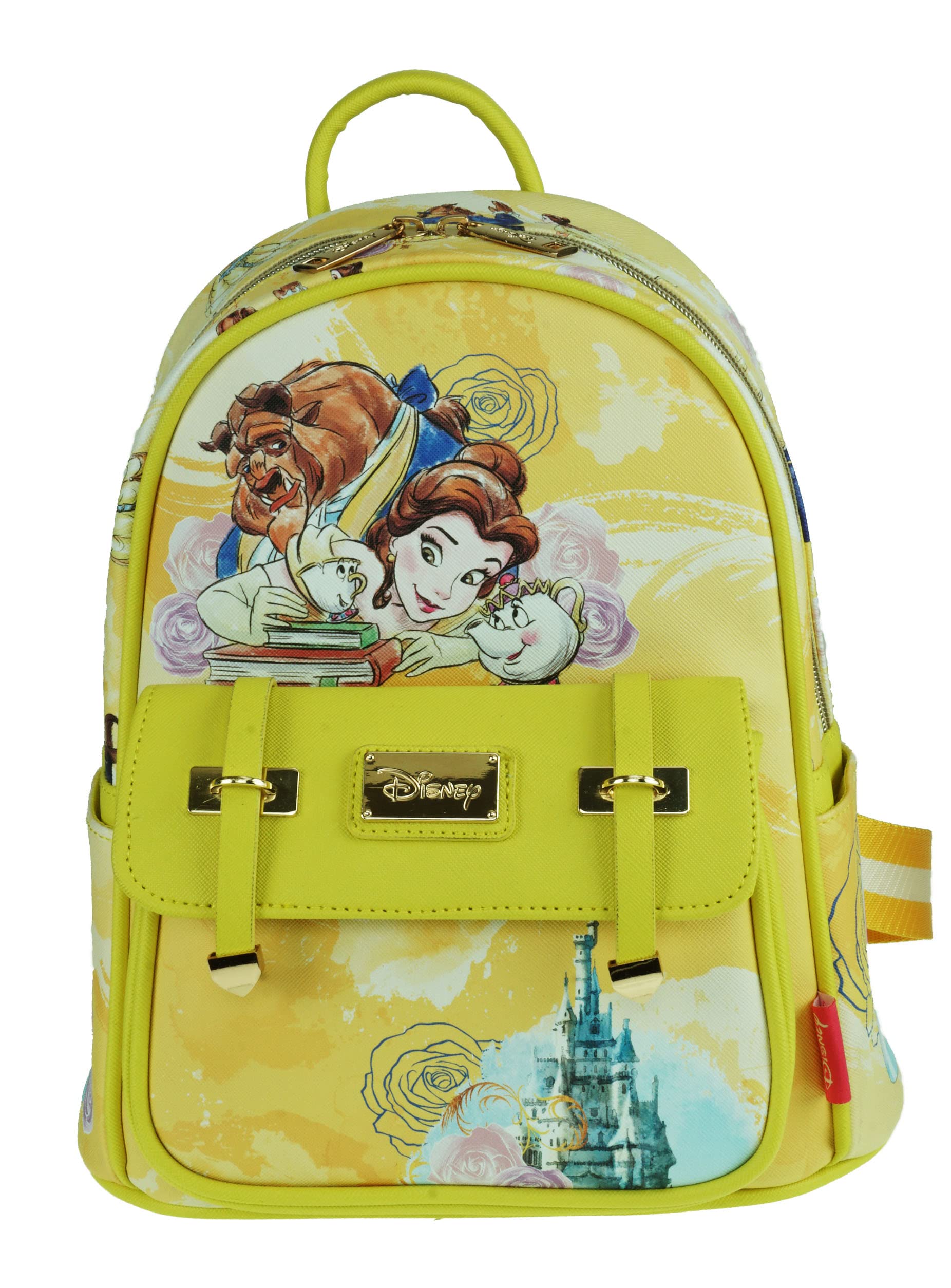 Beauty and the Beast 11 inch Vegan Leather Mini Backpack - A21951, Multicolor, Medium