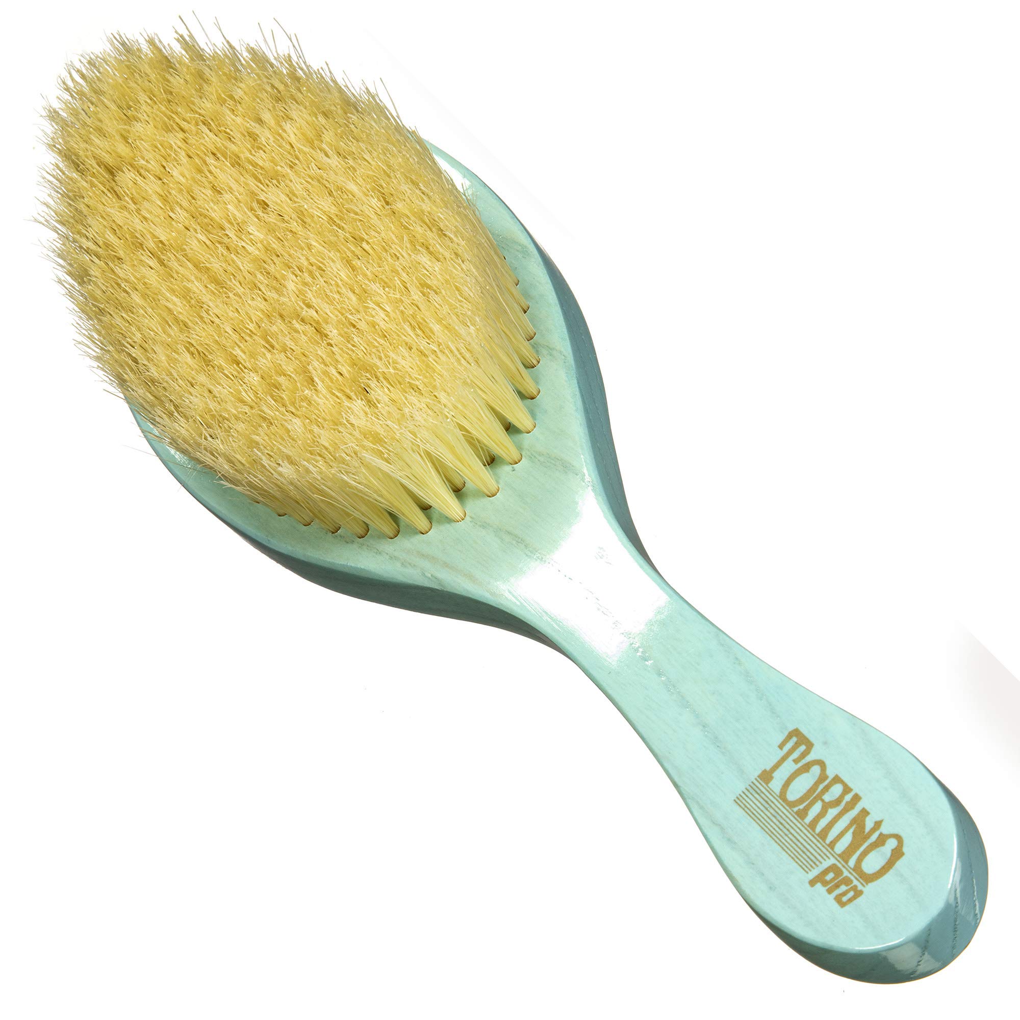 TORINO PRO WAVE BRUSHES BY BRUSH KINGSoft Curved Hair Brush #1950 - Extra Long Boar Bristles - 360 Waves, Wavy Hair, Men