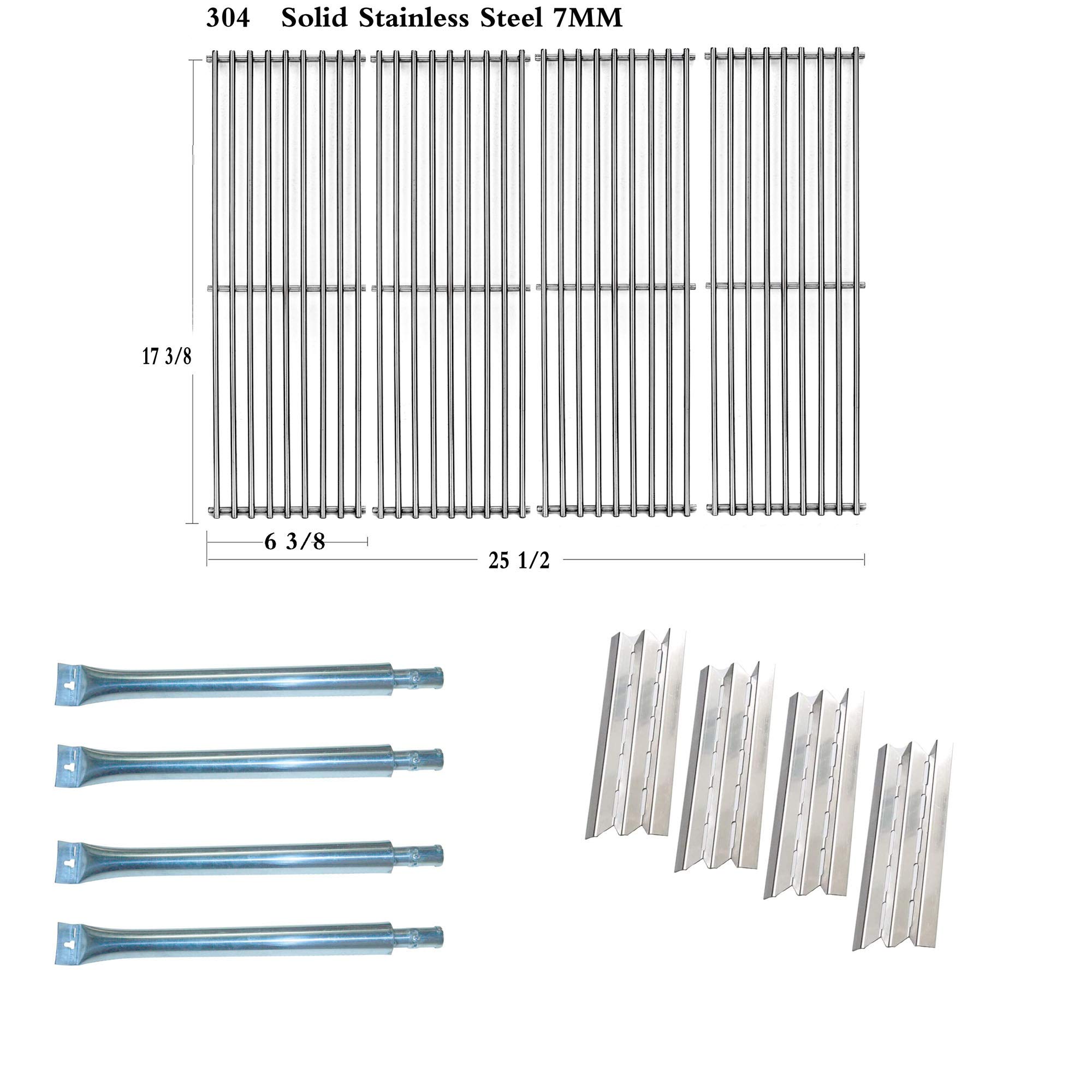 SN6021 (4-Pack) SA1081 (4-Pack) Replacement Parts for Broil King Baron 320, 340, 420, 440, 490 9211-64, 9211-67, 9215-54, 9215-57, 9215-64, 9215-67, 9221-54 Grill Burner,Heat Plates,Grates