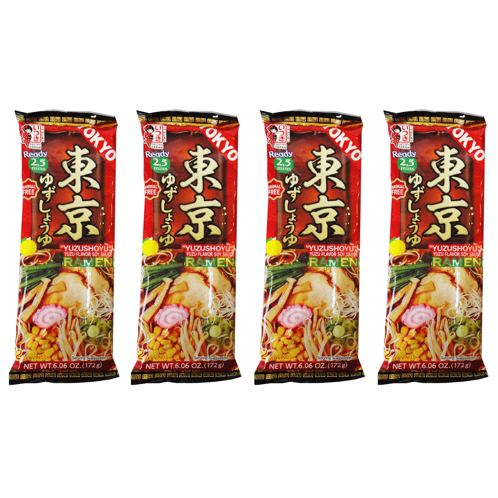 Itsuki Instant Ramen Noodle, Tokyo, Shoyu Flavor, Pack of 4, 8 Servings