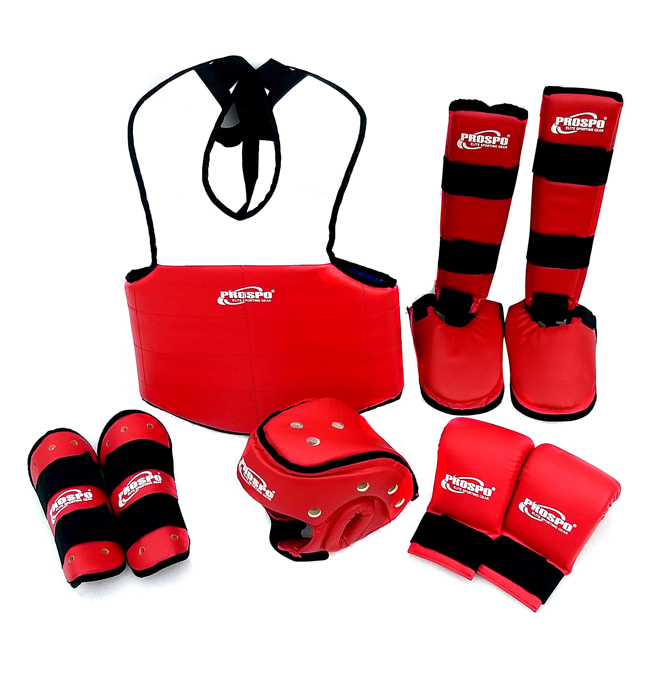 Prospo Taekwondo, Muay Thai, Kick Kickboxing, Karate, MMA Kit (Junior) (Red/Blue) (red)