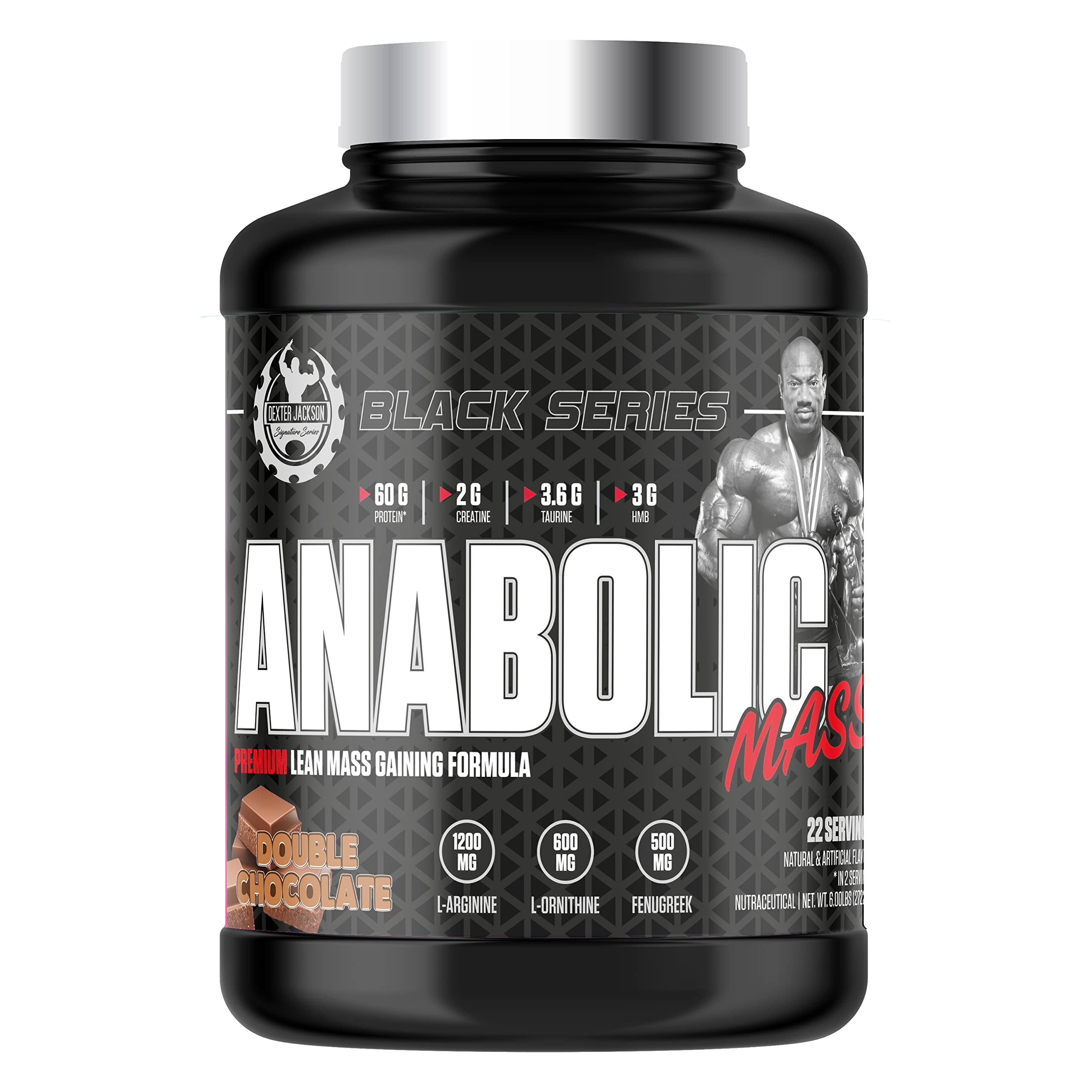 Dexter Jackson Black Series Anabolic Mass Gainer - 6 lbs | Premium Lean Mass Gaining Formula | 22 Servings - Fuel Your Muscle Growth