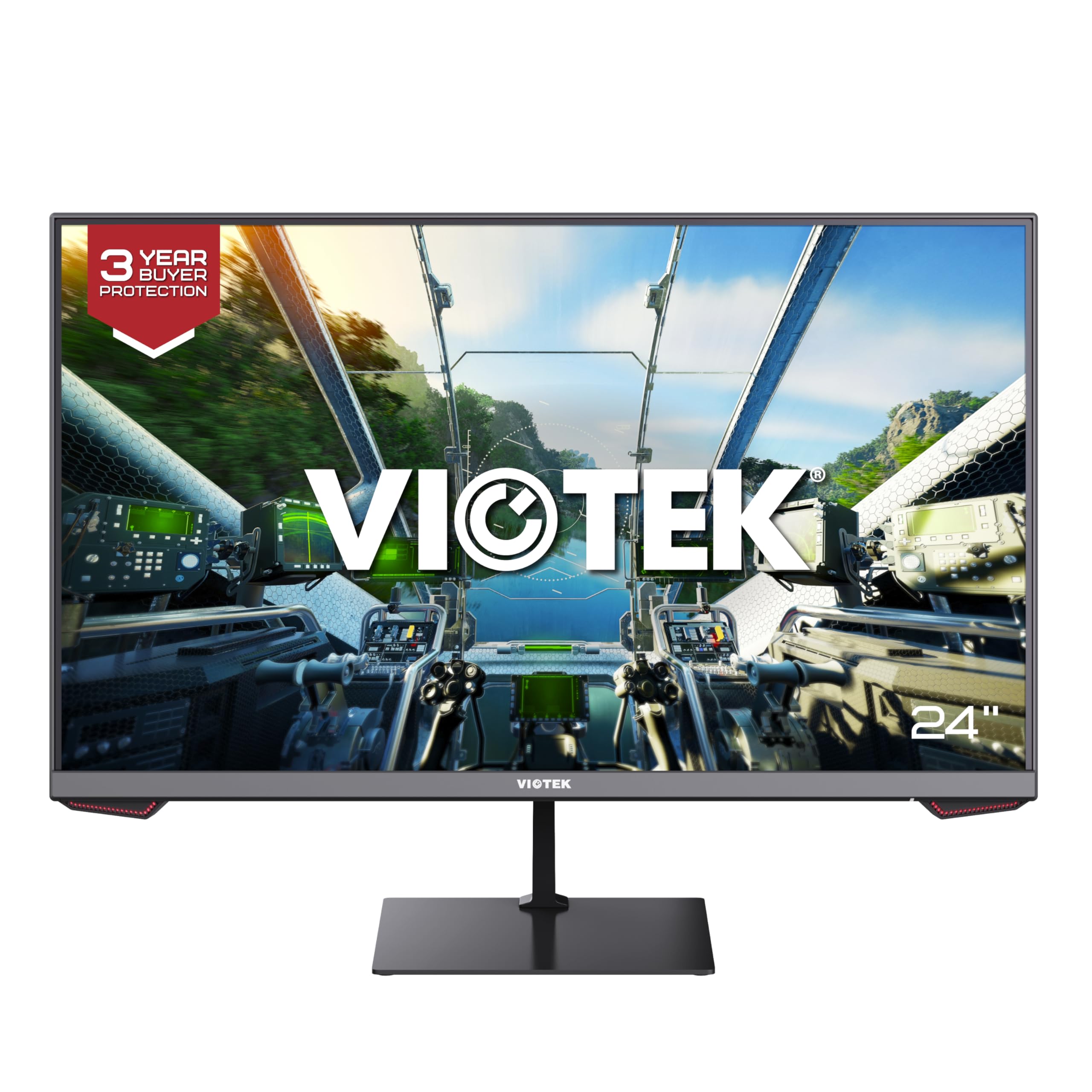 Viotek GFV24CB2 24-Inch Gaming Monitor | 180Hz FHD 1920x1080p | 4000:1 Contrast 98% sRGB | Super Thin Build w/Competition-Ready Adaptive Sync | GSYNC & FreeSync-Compatible | DP HDMI