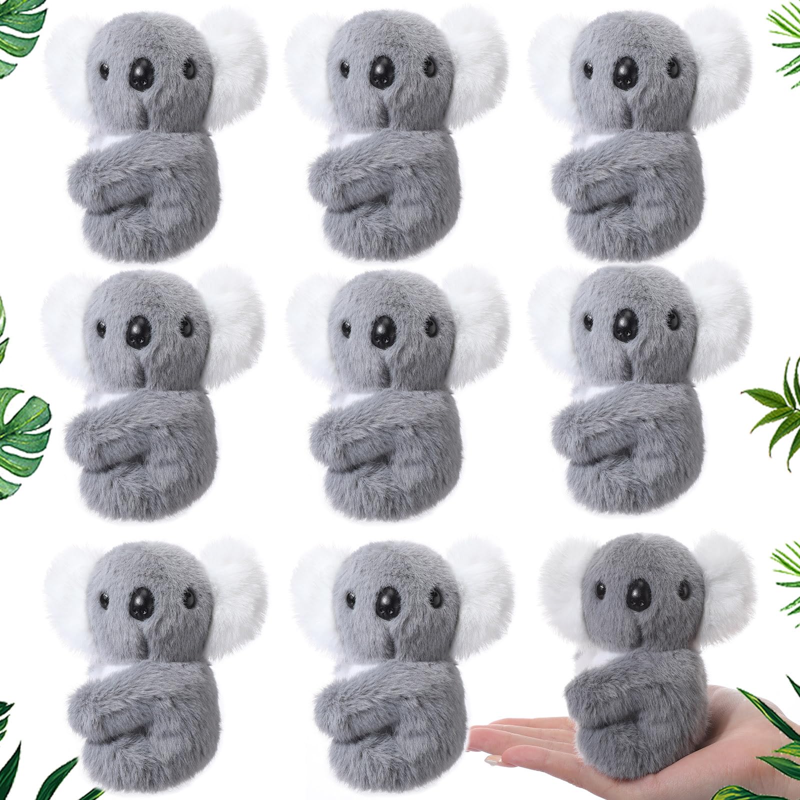 Poen 9 Pcs Koala Stuffed Animal, Plush Koala Bear Simulation Cute Small Stuffed Animals Doll Mini Koala Toy with Pearl Chain Soft Koala Gifts for Christmas Thanksgiving Birthday Party