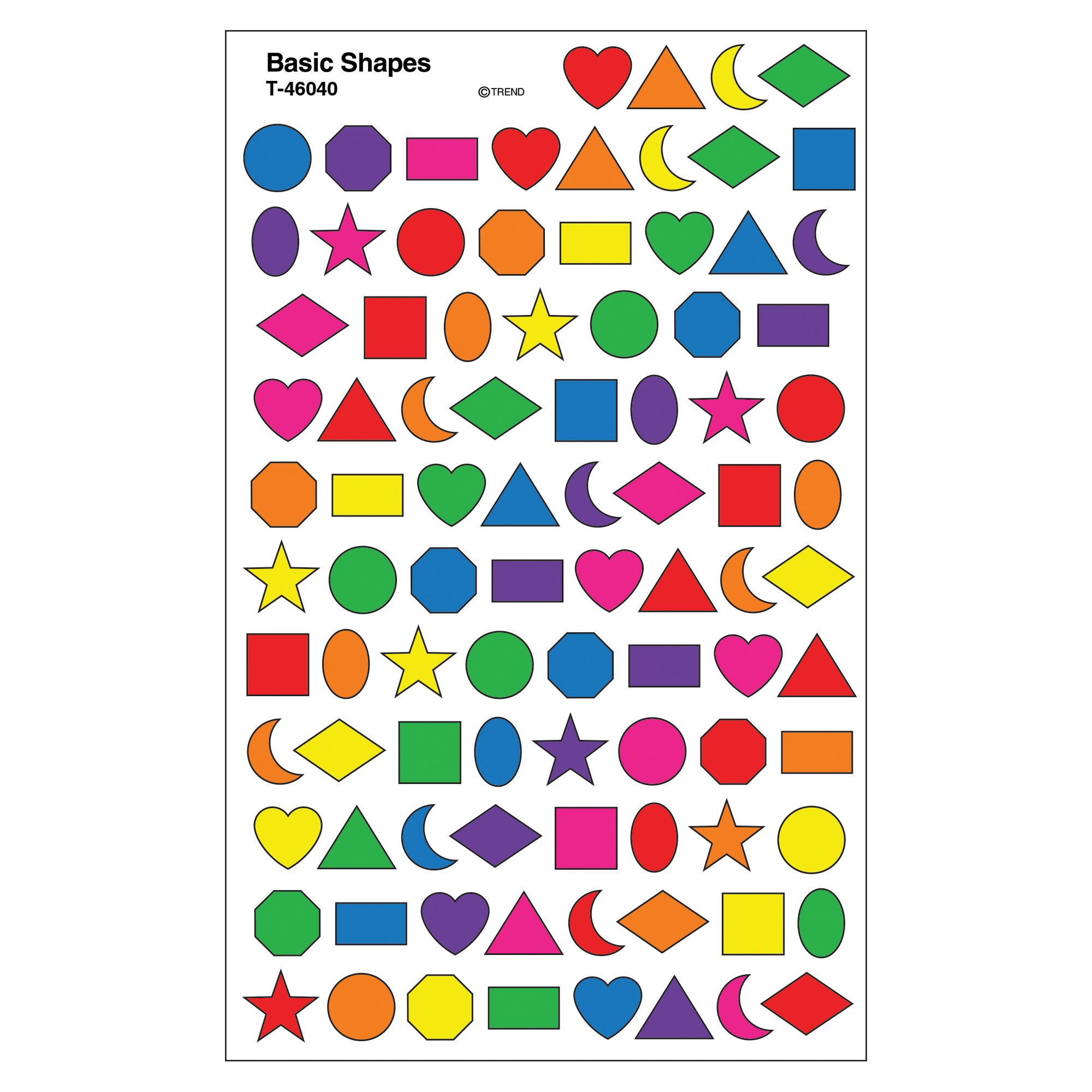 TREND ENTERPRISES, INC. Basic Shapes superShapes Stickers, 800 ct