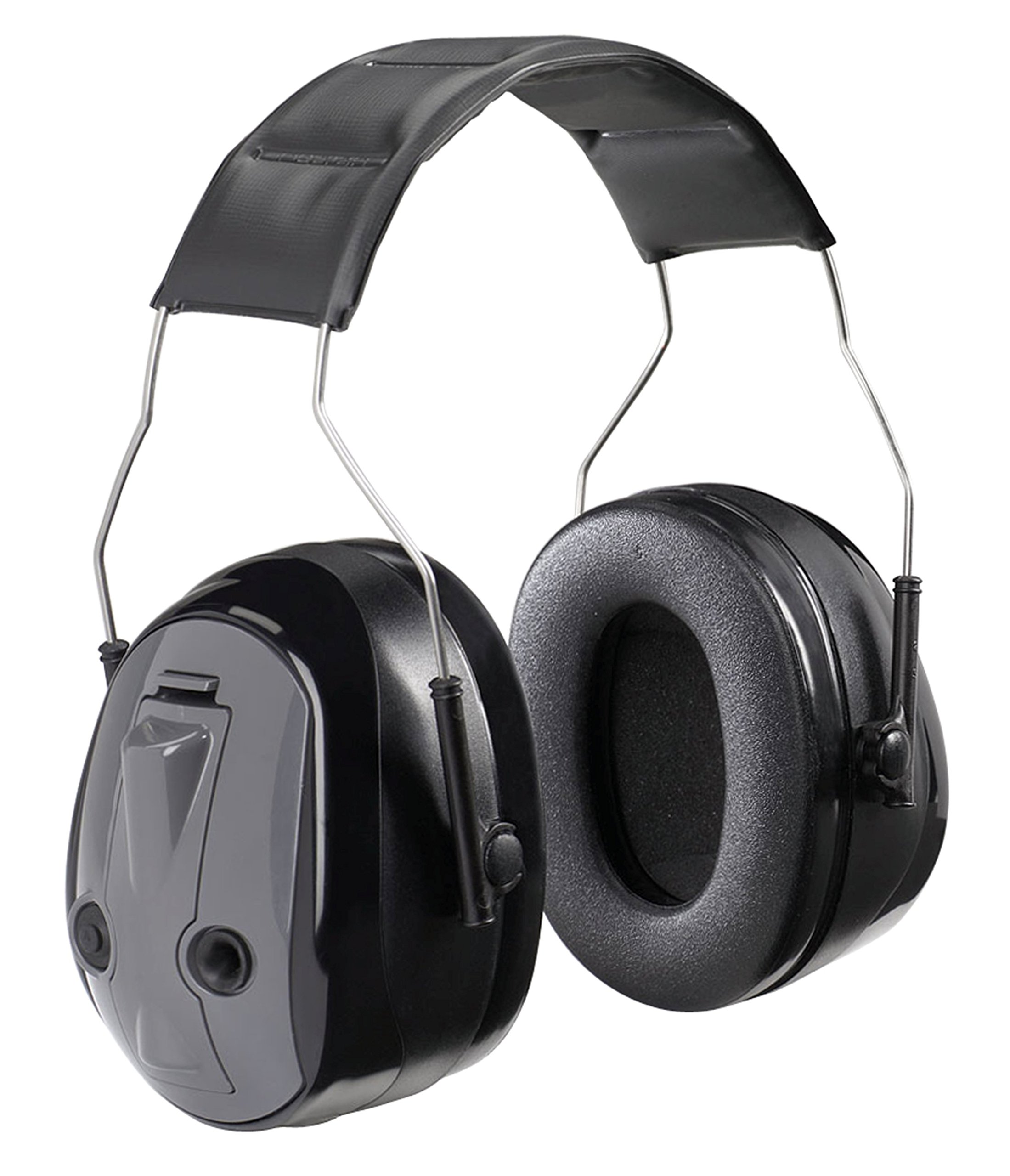 3M Peltor H7A-PTL Over-the-Head Earmuffs, 26DB Noise Reduction Ratting, Push to Listen, Headband Headset (Grey and Black, Pack of 1)