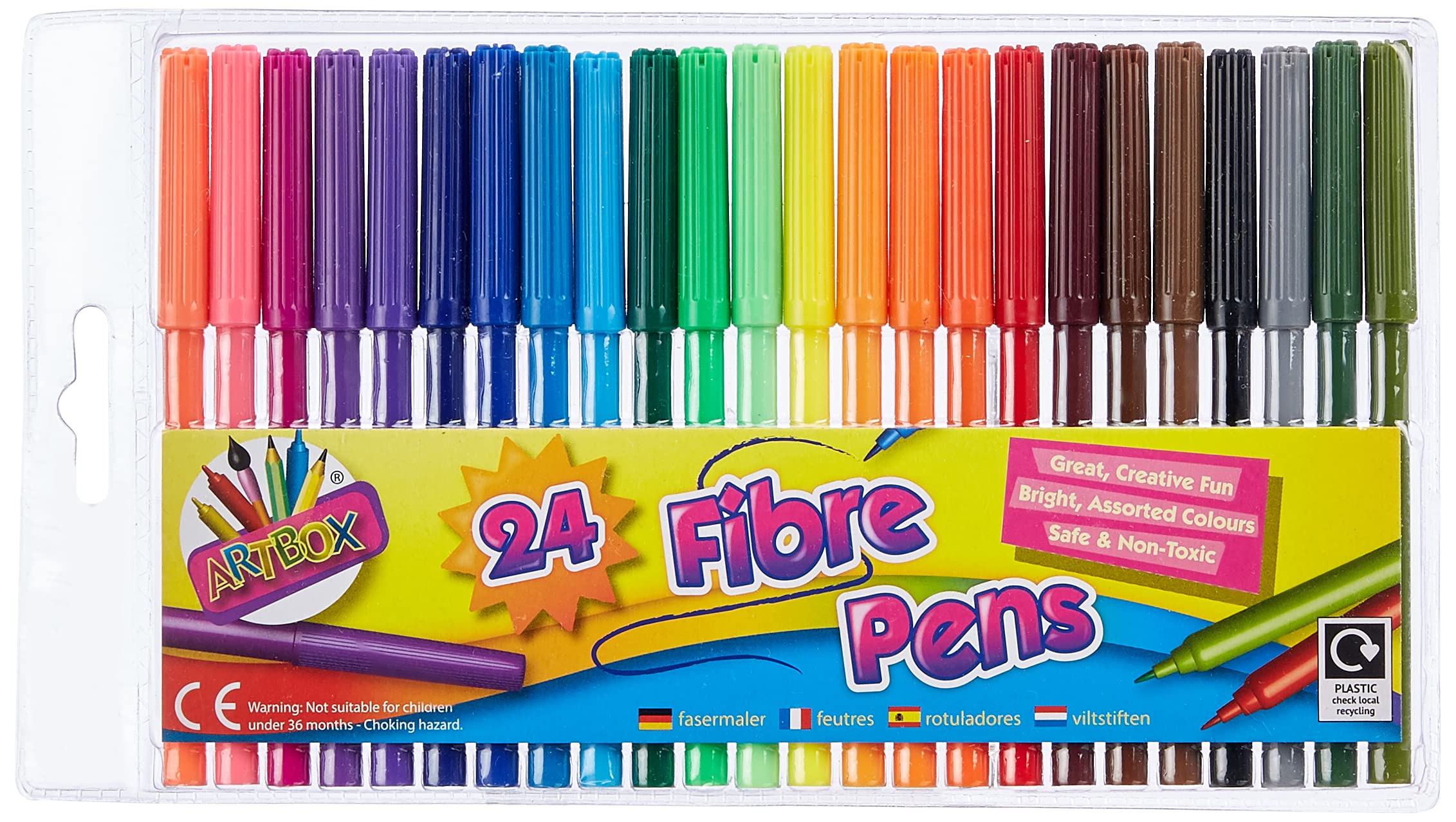 ARTBOX Fine Tip Fibre Colouring Pen (Pack of 24)