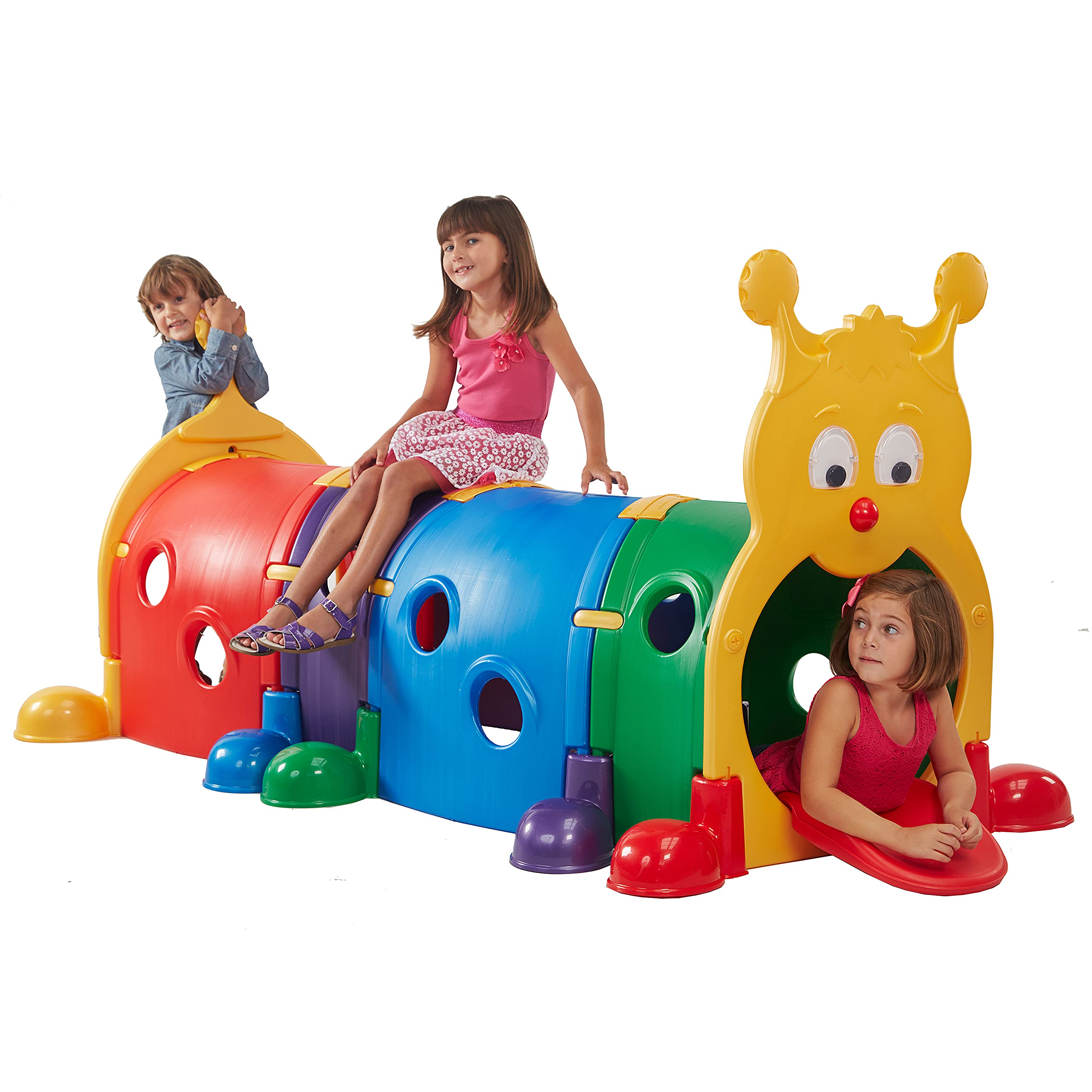 ECR4Kids GUS Climb-N-Crawl Caterpillar Tunnel | Indoor and Outdoor Fun Kids’ Play Structure | Expandable with Other Sets, 7 Feet Long | ELR-035 model