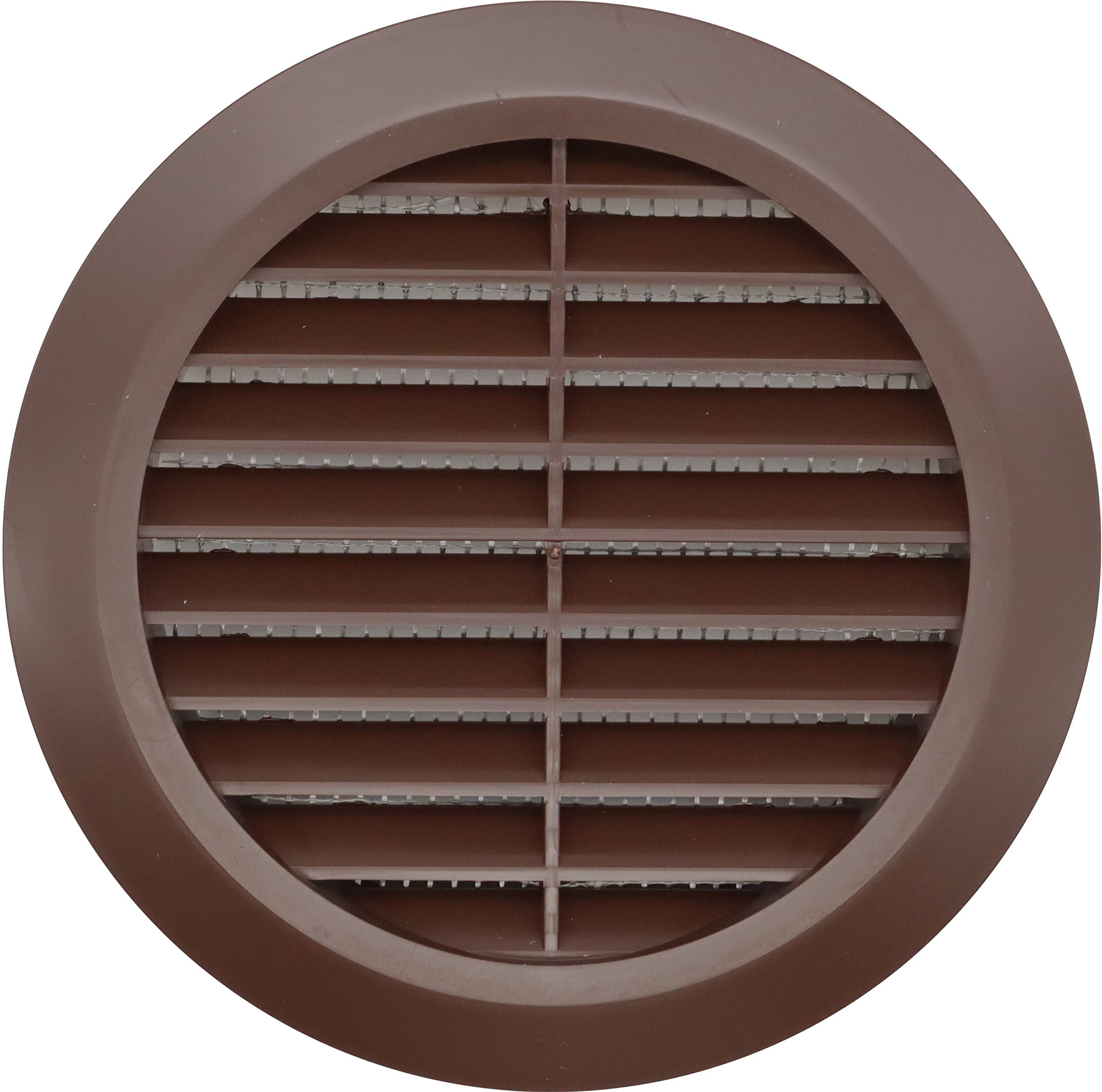 FUSSY CHOICE Round Circle Wall Grille Cover 100mm, Brown with Fly net, Wall grilles(T30br) LTD