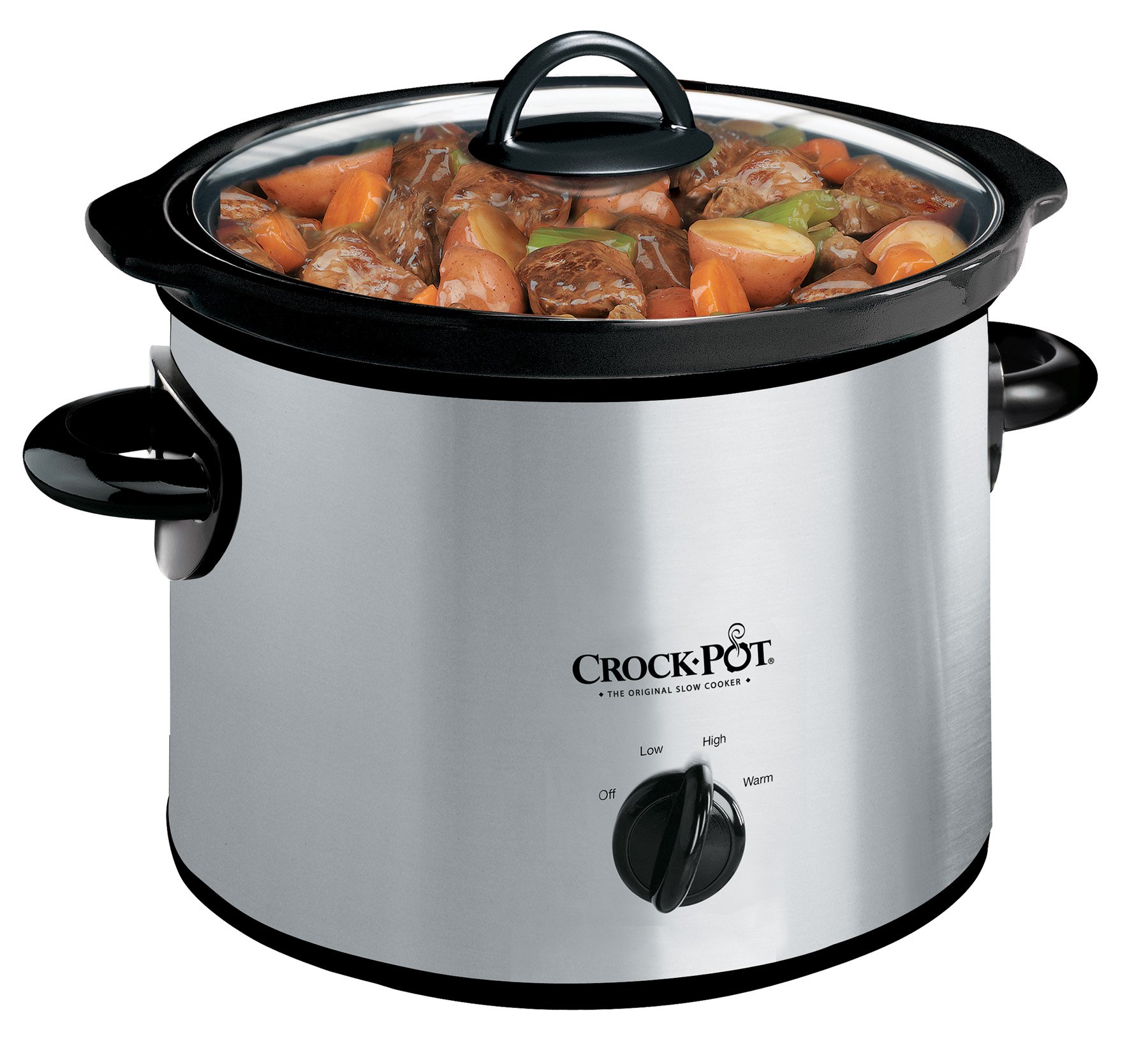 Crock-Pot 3-Quart Round Manual Slow Cooker, Stainless Steel (SCR300SS)