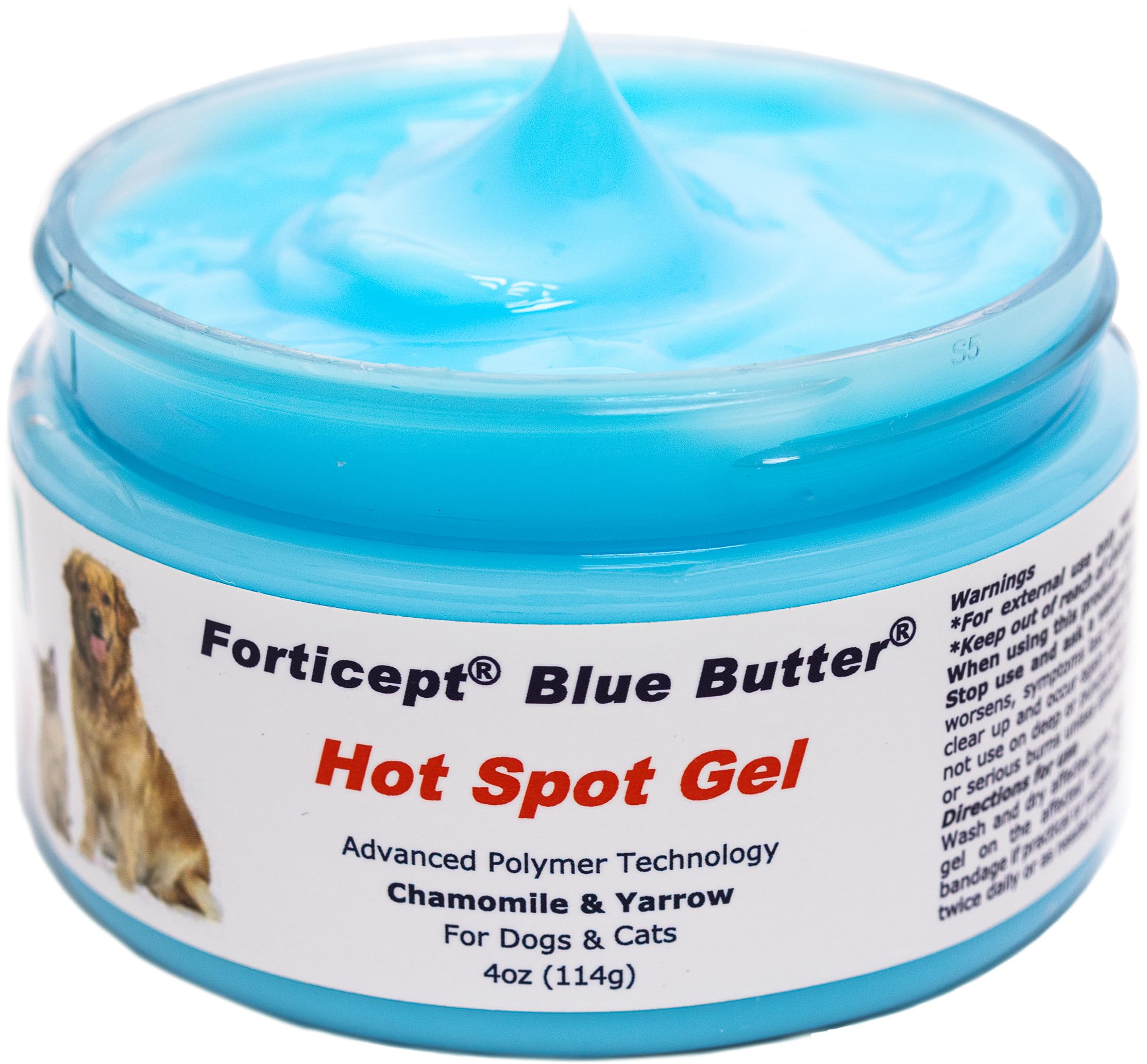 Forticept Blue Butter – Hot Spot Treatment for Dogs & Cats | Dog Wound Care | Skin Yeast Infections, Ringworm, Cuts, Rashes, First Aid Veterinary Strength Topical Ointment 4oz