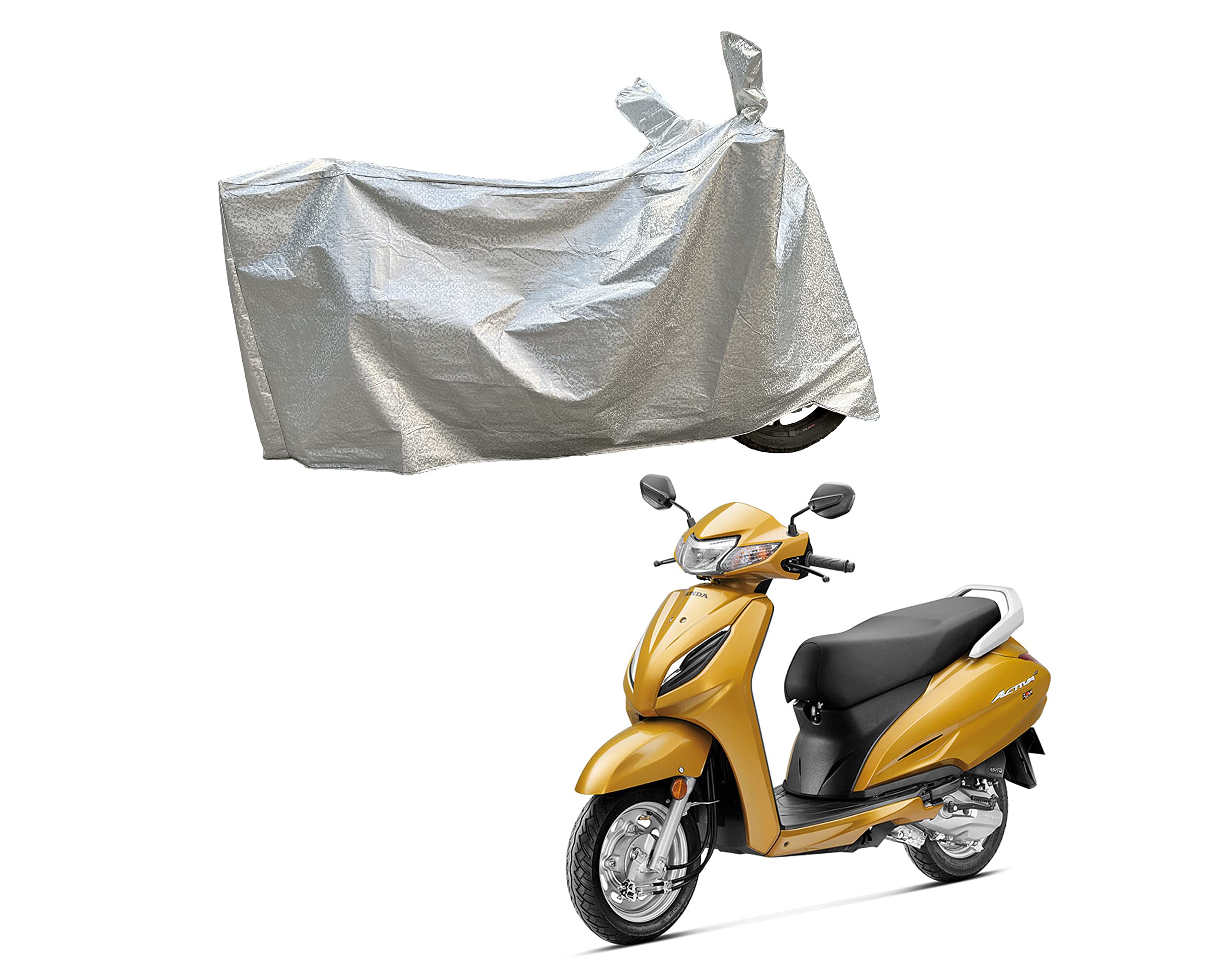 RiderShine 100% Waterproof - UV Protection - Dust Proof Bike/Scooty Body Cover for Activa 6G (Shine Silver)