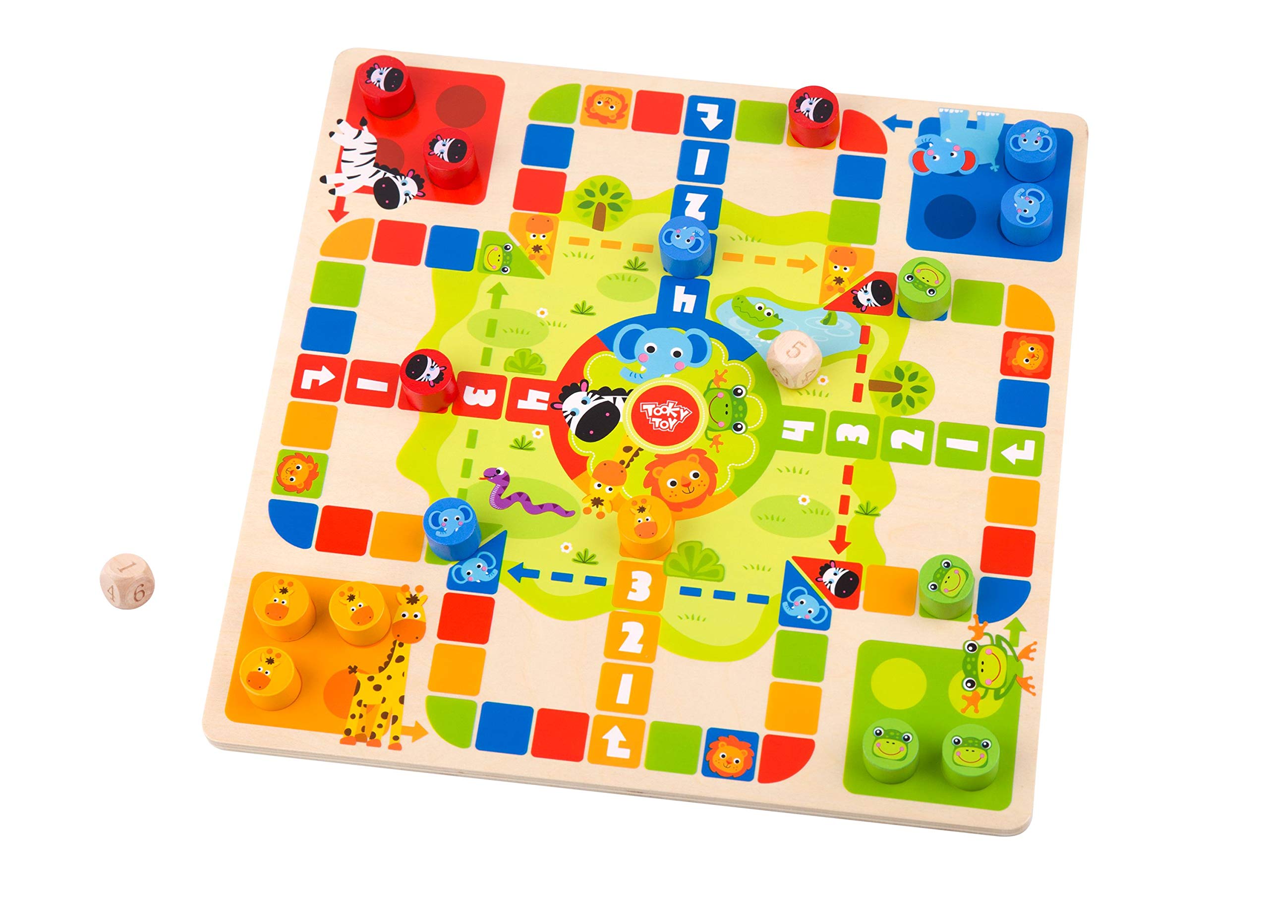 Wooden 2 In 1 Ludo/snakes And Ladders