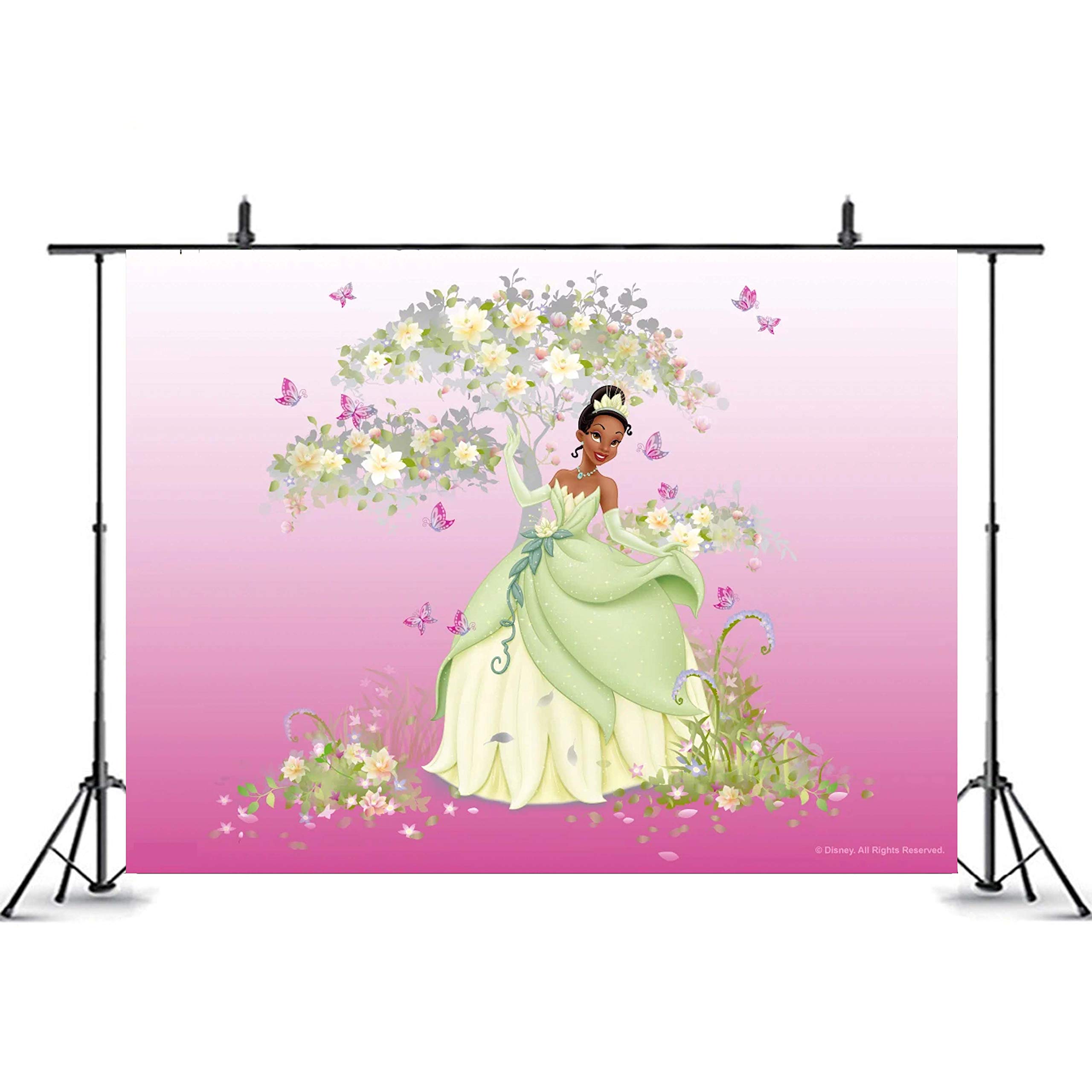 Tiana Princess Party Backdrop 5x7ft, Princess and The Frog Decoration Birthday Supplies