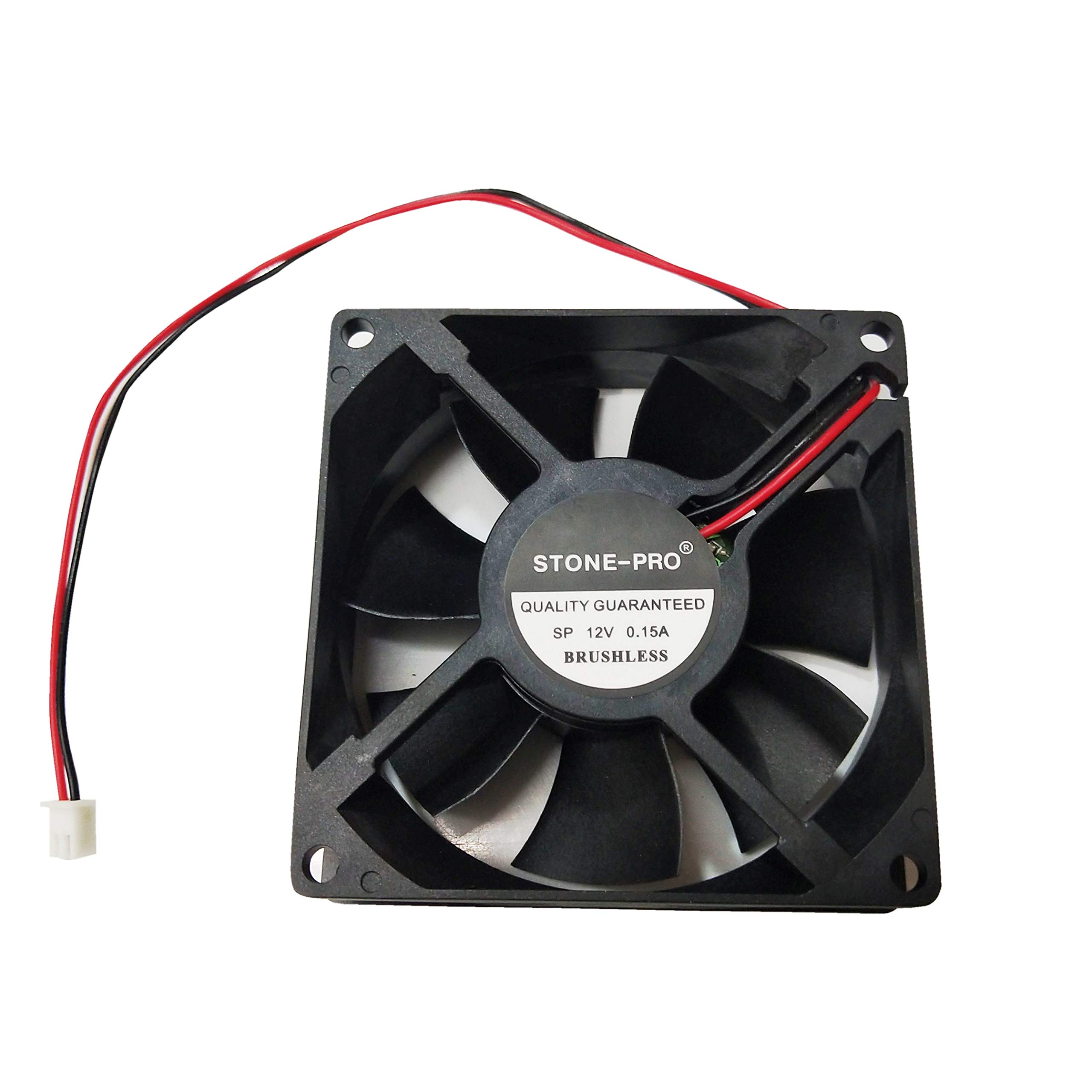 STONE-PRO 12 Volts Cabinet Fan 3-Inch Square (80 * 80 * 25 MM) 12 V DC Cooling Fan Black Color