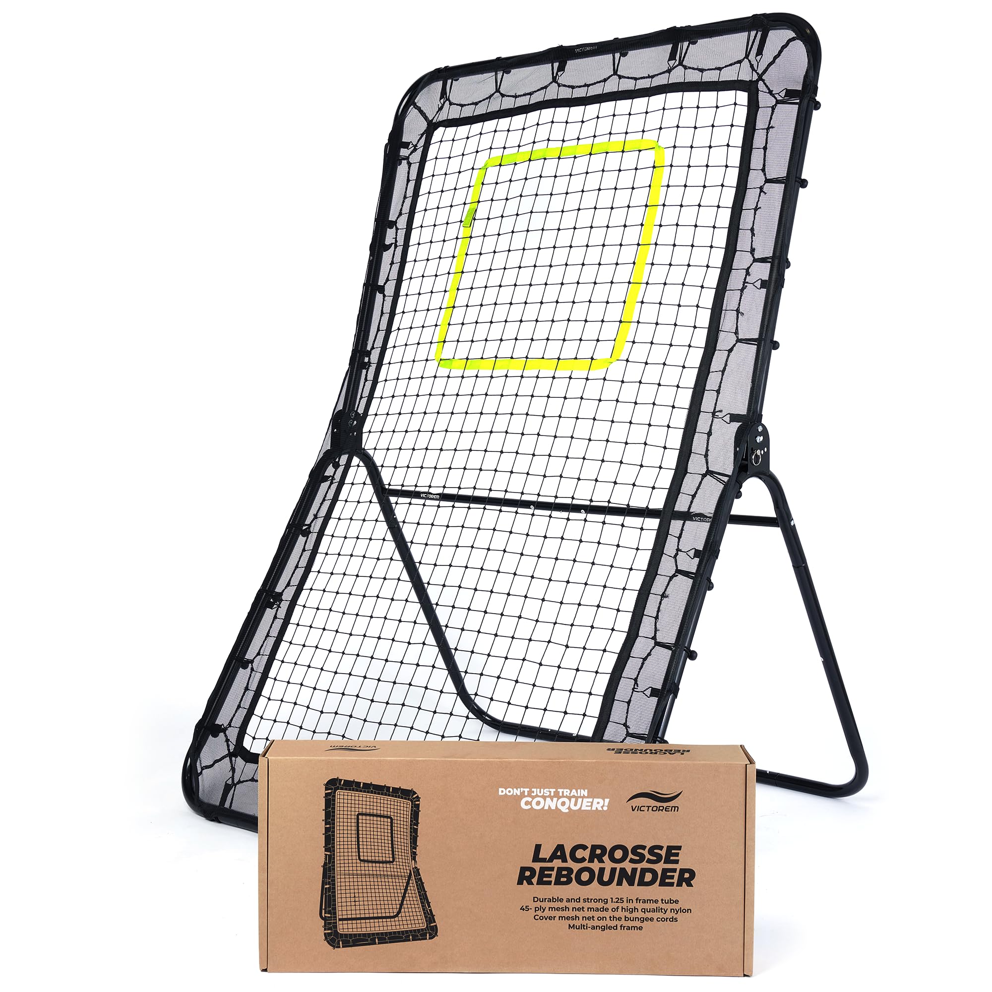 Victorem Lacrosse Rebounder - 6x4 Ft. Bounce Back Lacrosse Net, Pitch Back Rebounder for Lacrosse, Baseball and Softball Training with Extra Net and Additional Straps