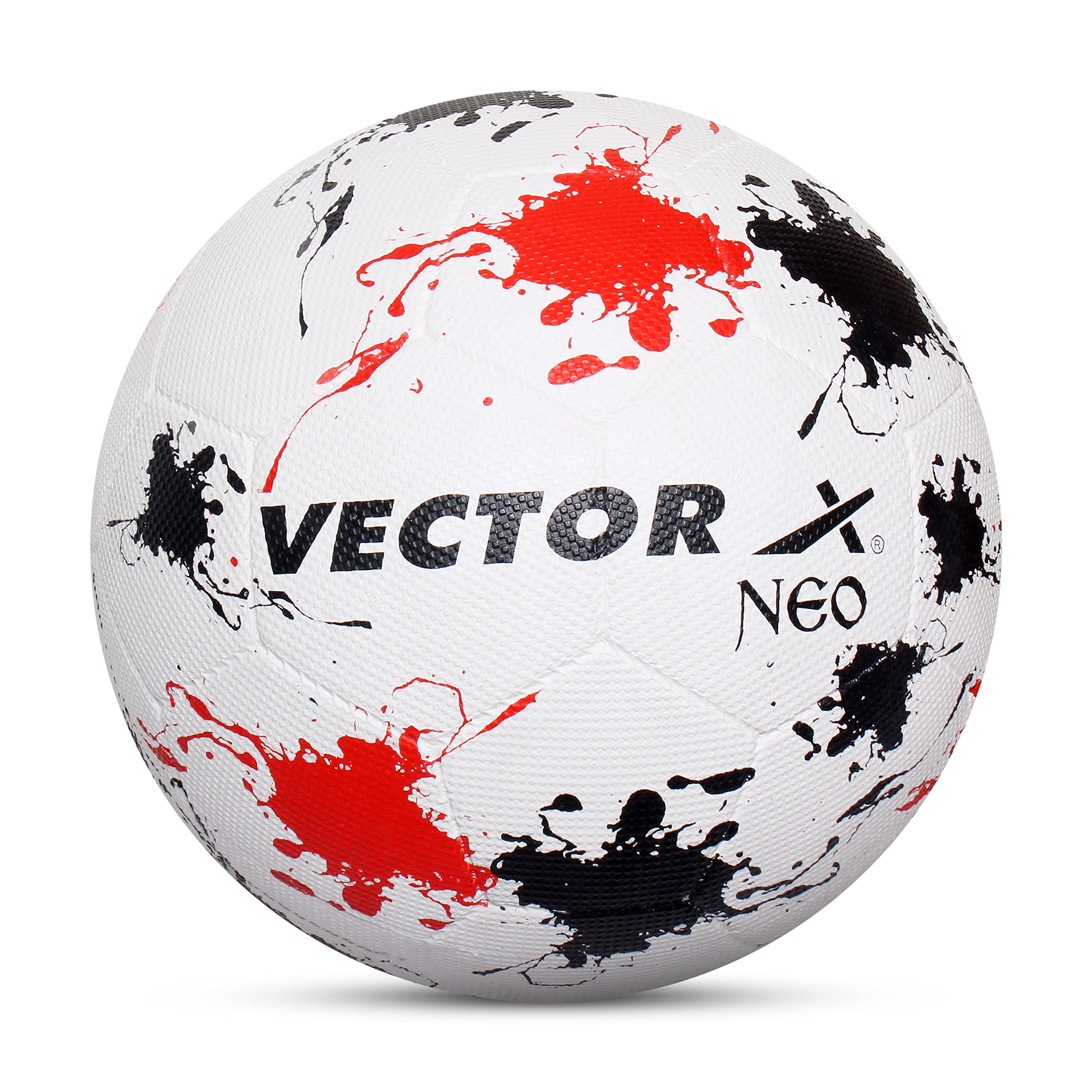 Vector X Neo Rubber Moulded Football (Color : White-Black-Red) Size : 5