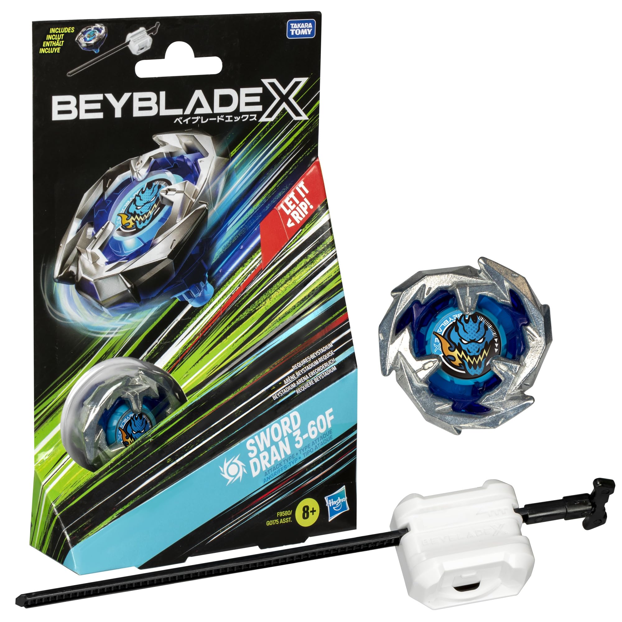 Hasbro Beyblade X Sword Dran 3-60F Starter Pack Spinning Top and Starter