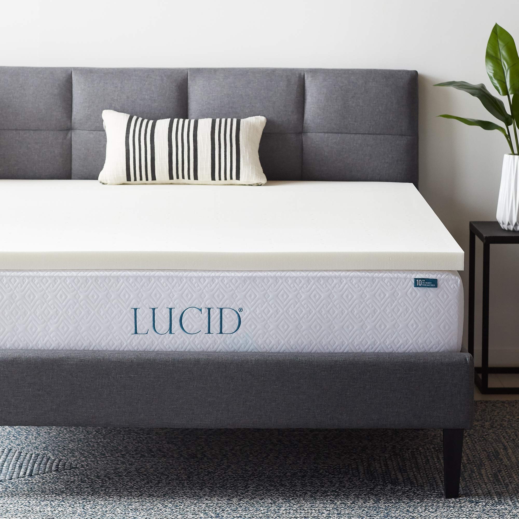 LUCID Topper 2 Inch Ventilated Memory Foam Mattress, Full