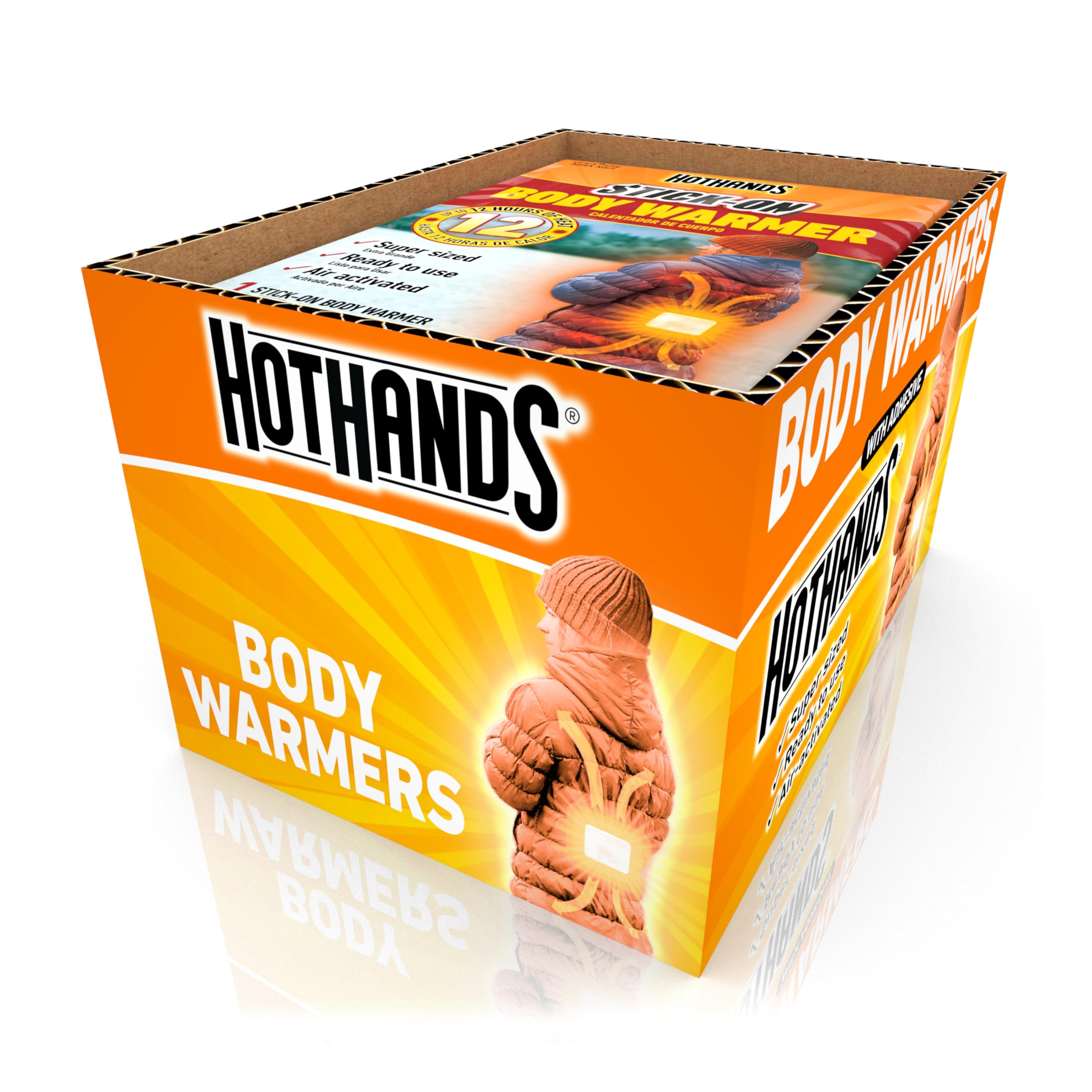 HotHands 12 Hour Adhesive Body Warmers - Bulk Value Pack of Air Activated Warmers - 20 Individual Warmers - Up to 240 Hours of Consistent Heat - On The Go Warmth for Cold Weather Activities