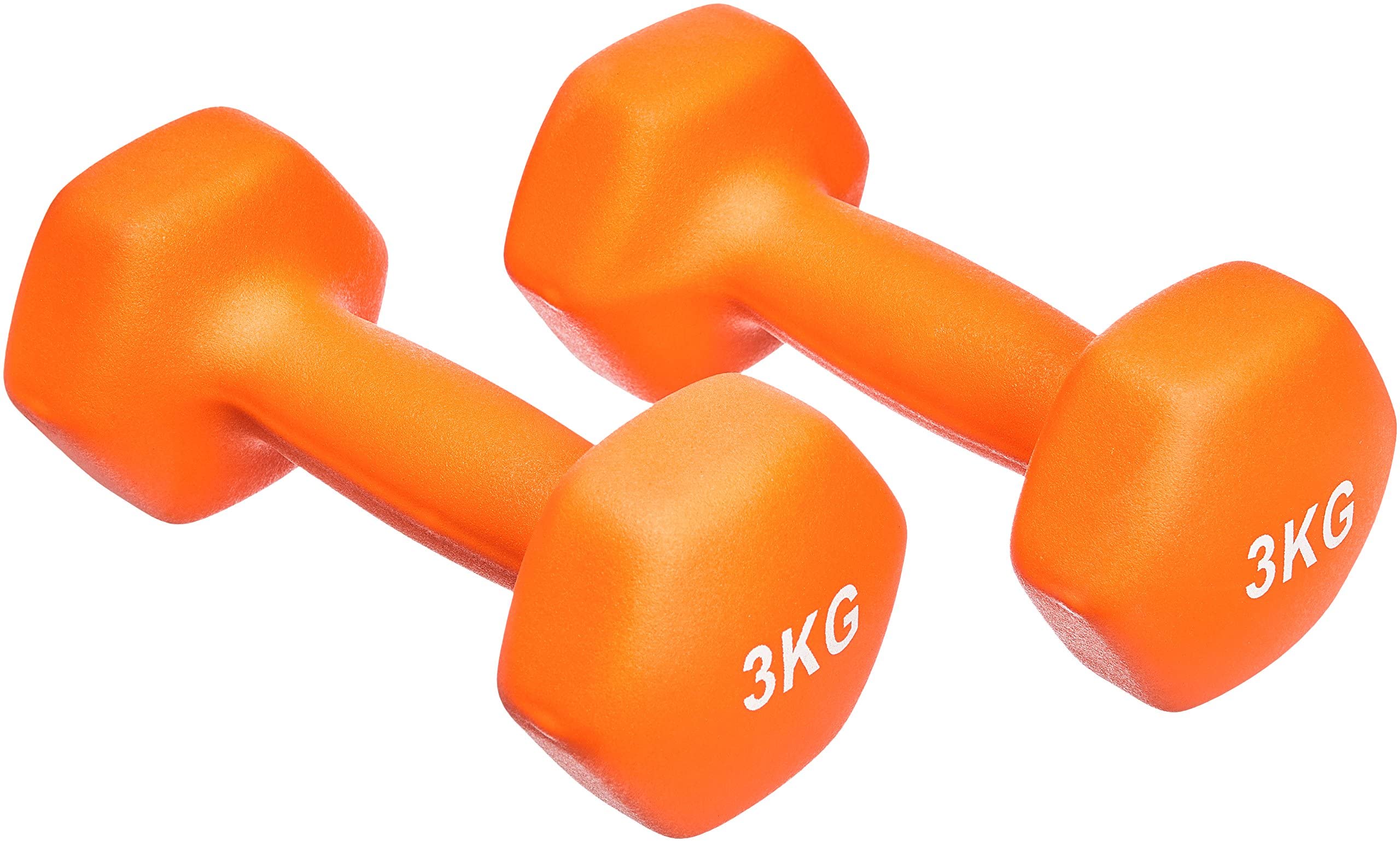 Amazon Basics Neoprene Dumbbell Pair, 6kgs (2 x 3kgs), Orange