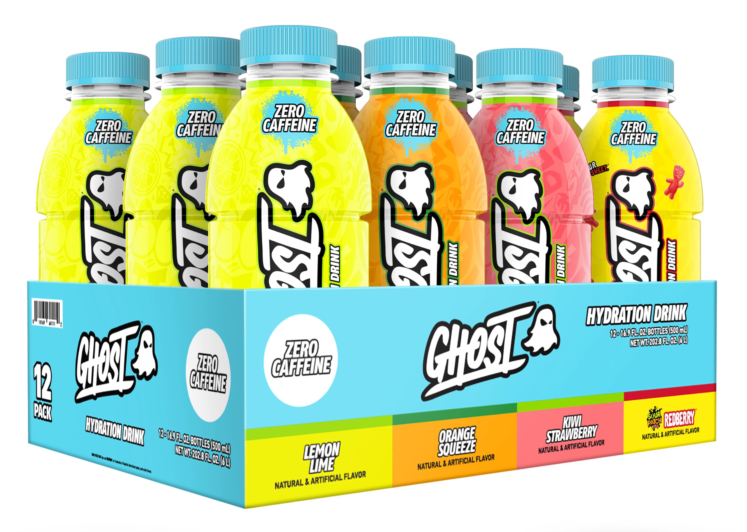 GHOSTHydration Drink, Variety Pack - RTD Sports Drinks with Electrolytes for Hydration - Beverage for Athletes - Zero Caffeine & Zero Sugars - 16.9 Fl Oz, 12 Pack