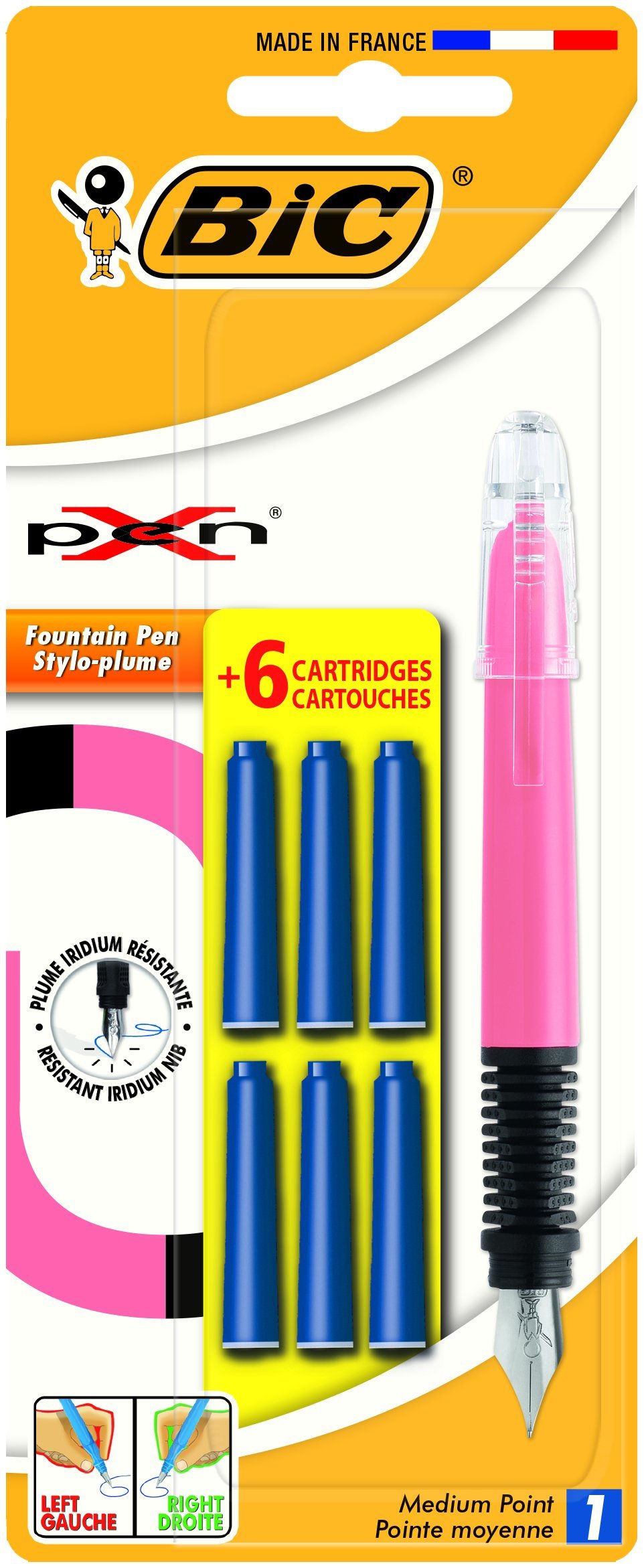 BIC Fountain Pen With (1+6 Cartridge) This Pack,Blue