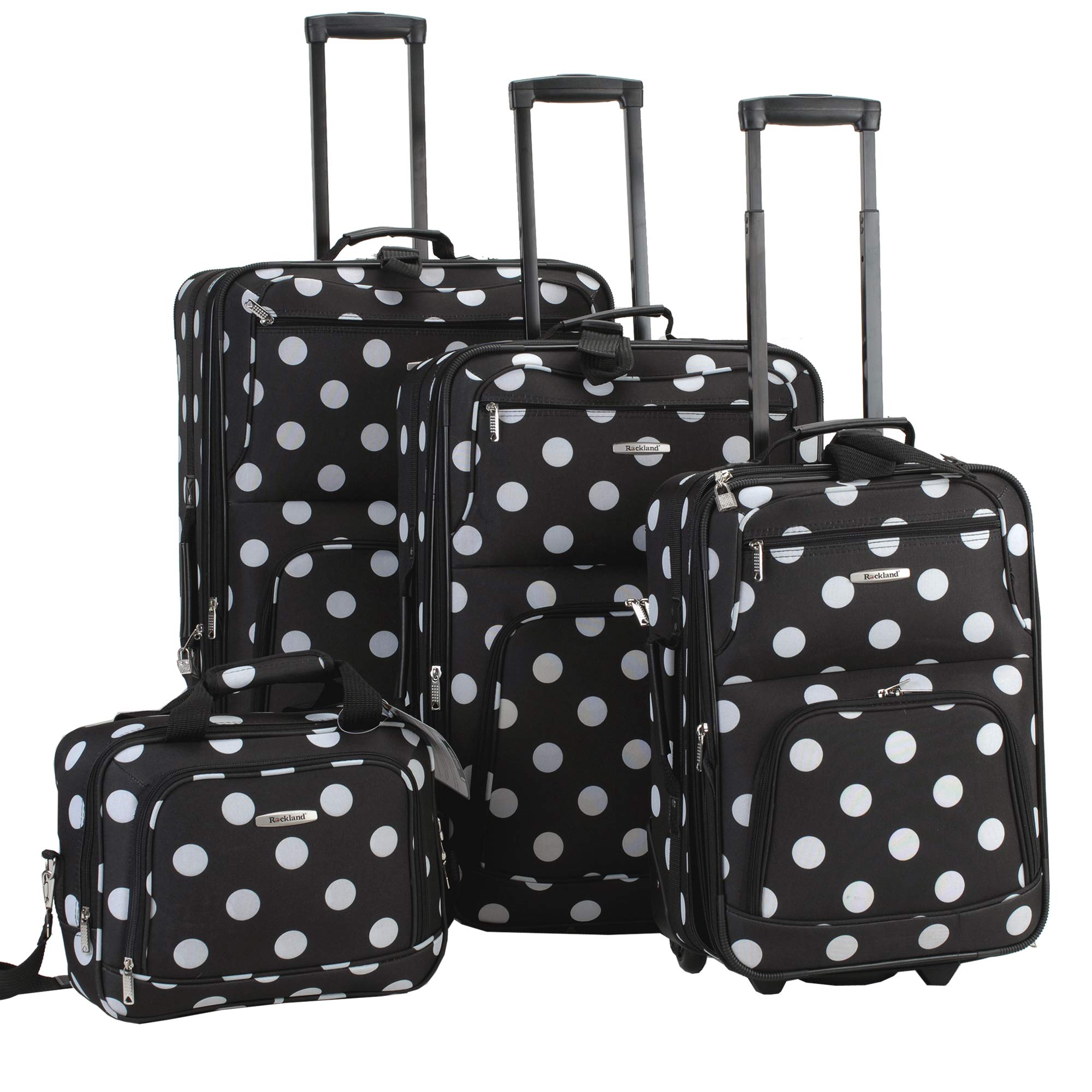 RocklandPolka Softside Upright Luggage Set, One Size, Polka Softside Upright Luggage Set