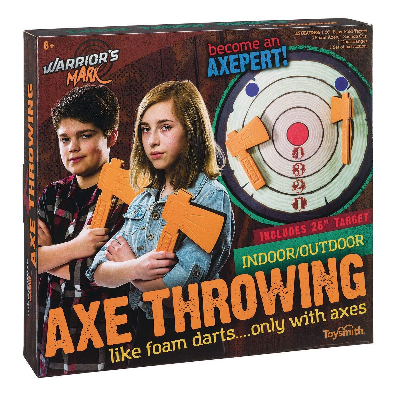 ToysmithWarrior's Mark Indoor/Outdoor Foam Axe Throwing Game - Winner Creative Child Magazine 2019 Toy of The Year - for Girls & Boys Ages 6+