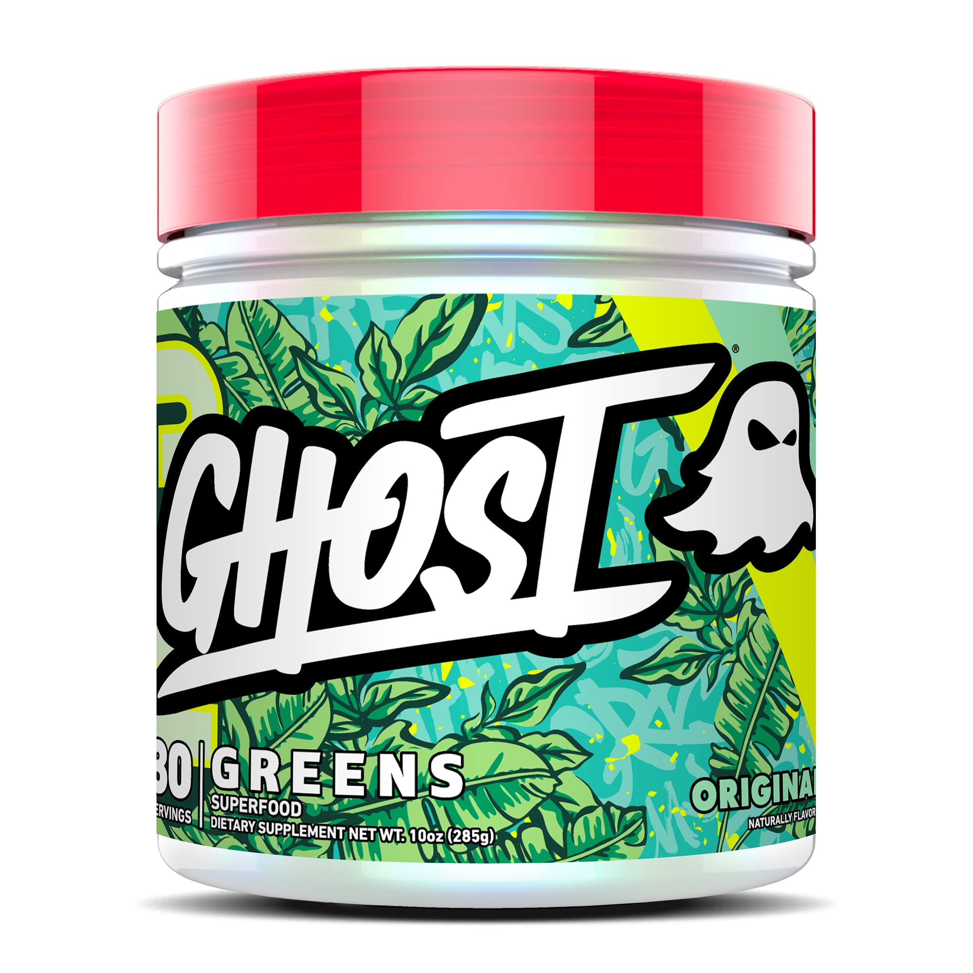 GHOST Greens Superfood Powder- 30 Servings - 19 Super Greens & Reds, Fruits, Vegetables, Spirulina, & Chlorella, Prebiotics, 10 Billion CFU Probiotic & Digestive Enzymes (30 srv, Original)