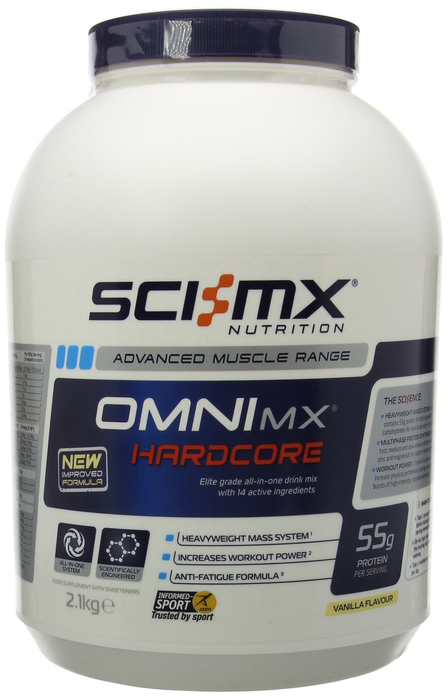 SCI-MX Nutrition OMNI-MX HARDCORE, Protein Powder All-in-One Mass Shake, 2.1kg, Vanilla, 14 Servings