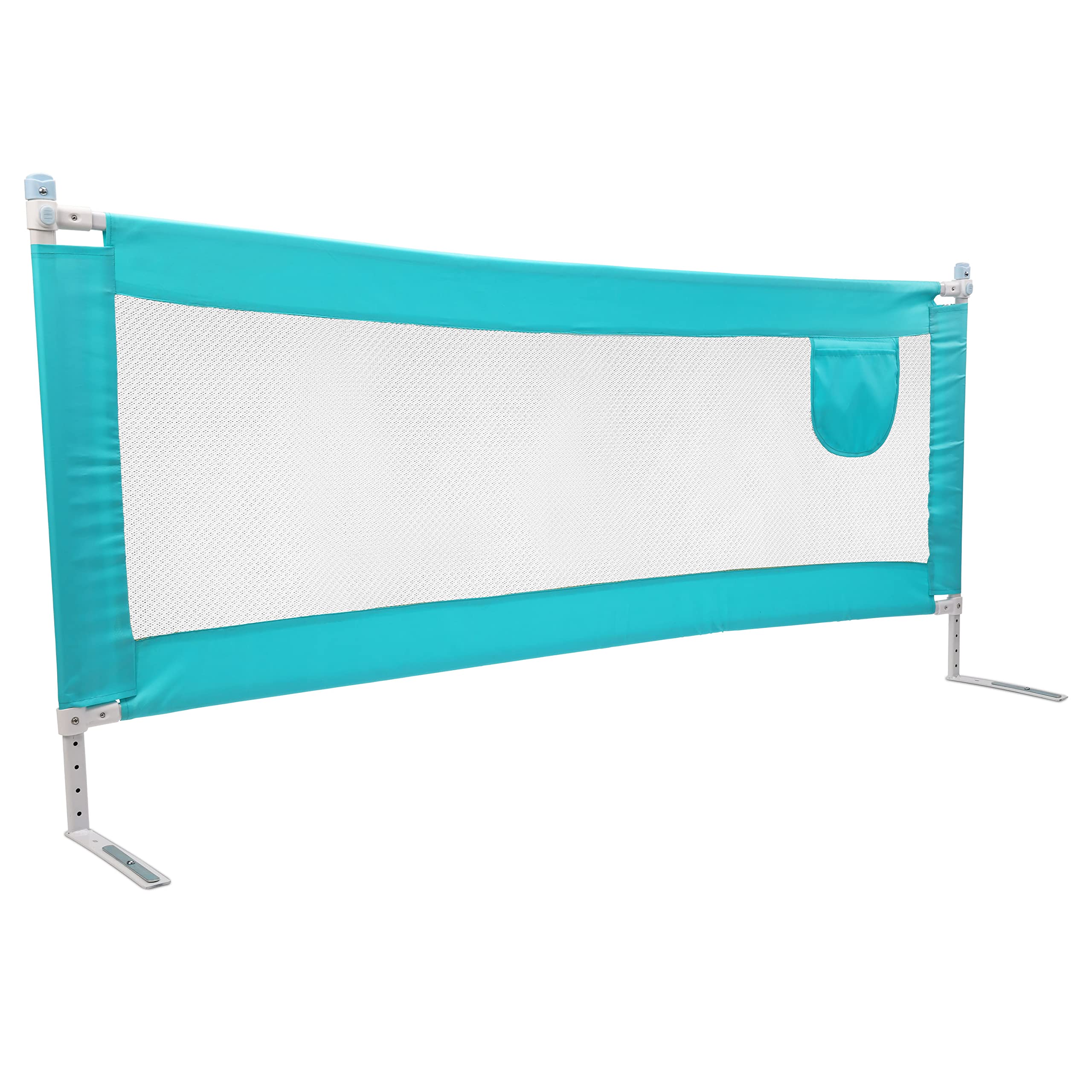 LuvLap Bed Rail Guard for Baby/Kids Safety, 180cm x 72 cm(6ft x 2.3ft), Portable & Foldable, Baby Safety Essential, Adjustable Height, fits All Bed Sizes (Green - Without Print)