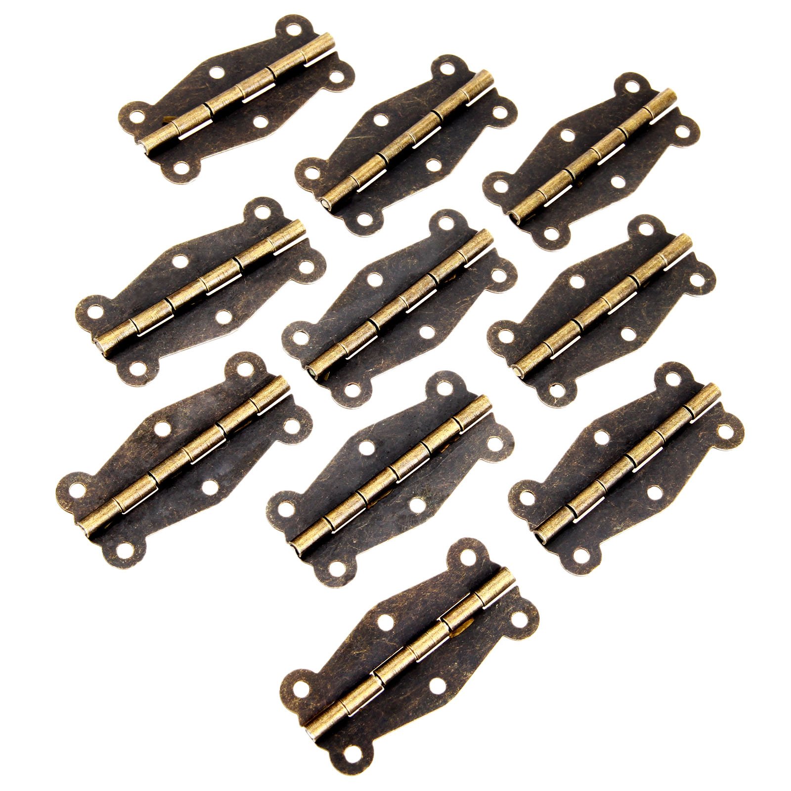 Dophee 10Pcs 51x24mm Brass Vintage Butterfly Hinge Furniture Cabinet Drawer Door Hinges Hardware