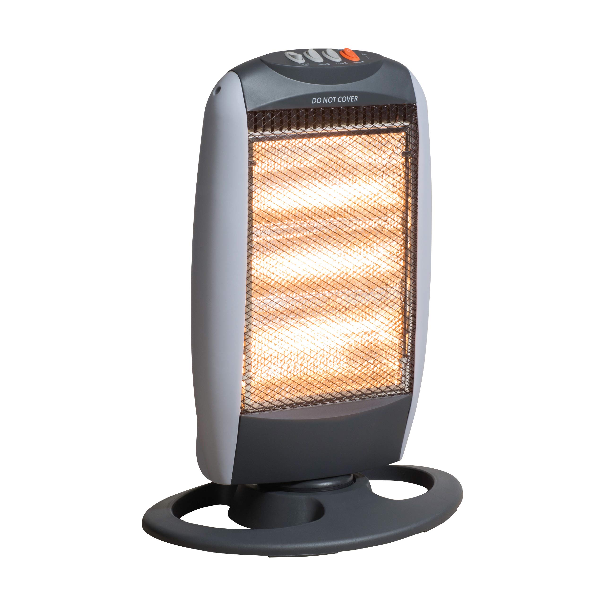 Daewoo Oscillating Halogen Heater With Tip Over Cut-Out, 3 Heat Settings, and Instant Heat Glow