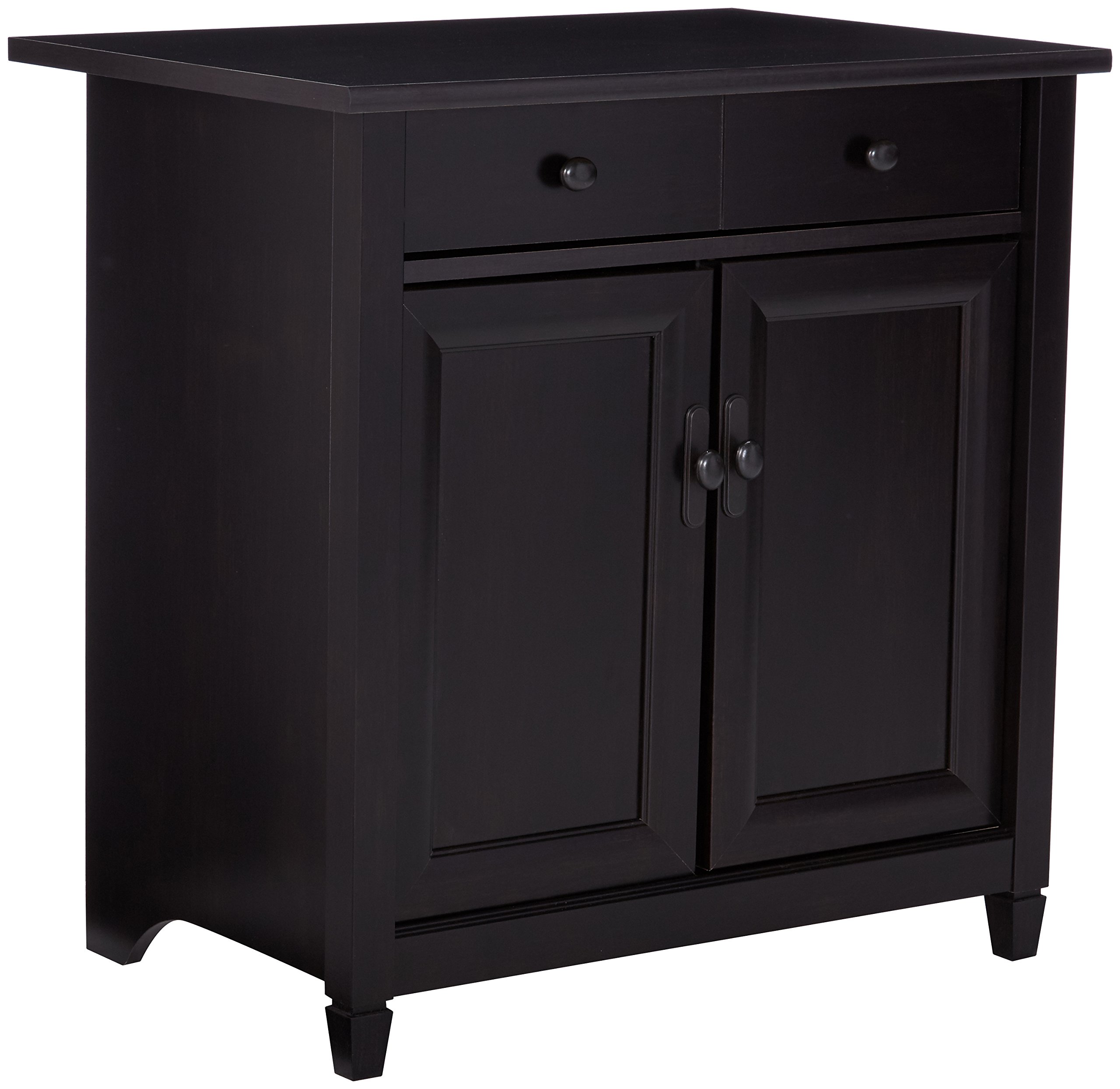 Sauder Edge Water Utility Cart/Stand, L: 28.19" x W: 19.45" x H: 29.02", Estate Black finish