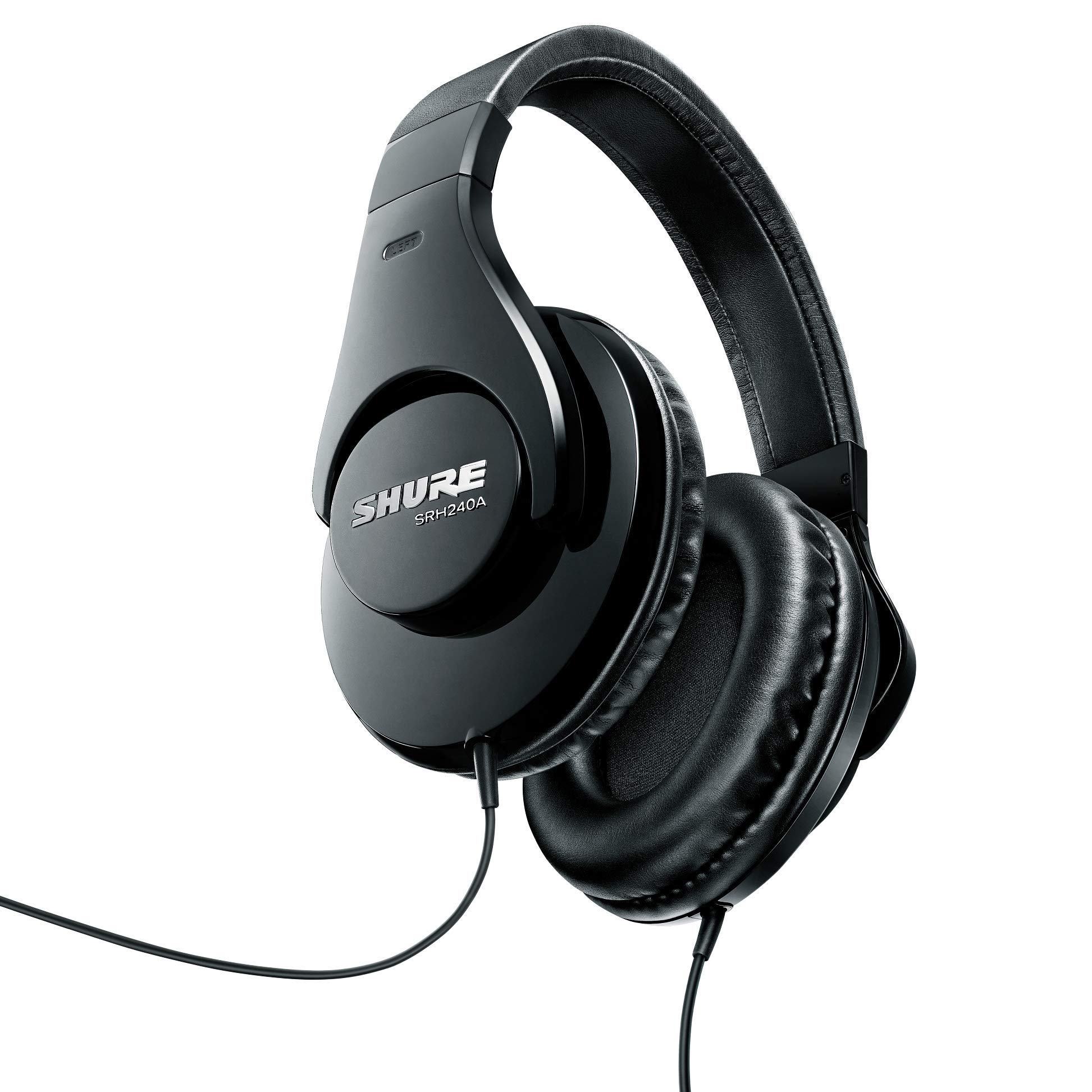 ShureSRH240A, Professional Quality Headphones, Wired, Comfortable, Premium Audio Playback, Perfect for Home Recording & Everyday Use, Black