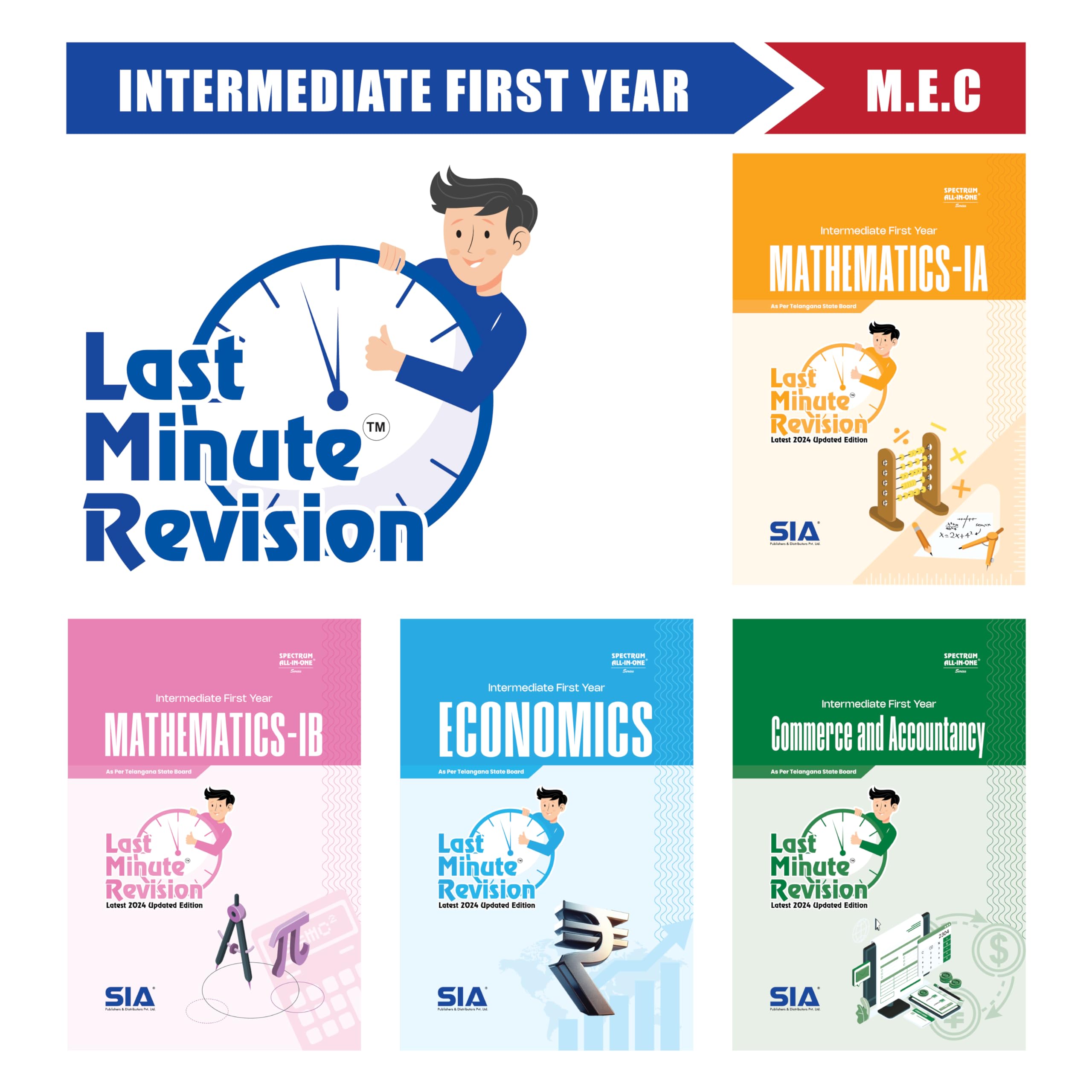 LMR Intermediate First Year MEC Mathematics IA & IB Economics, Commerce & Accountancy (4 Book Set) Latest 2024 Updated Edition