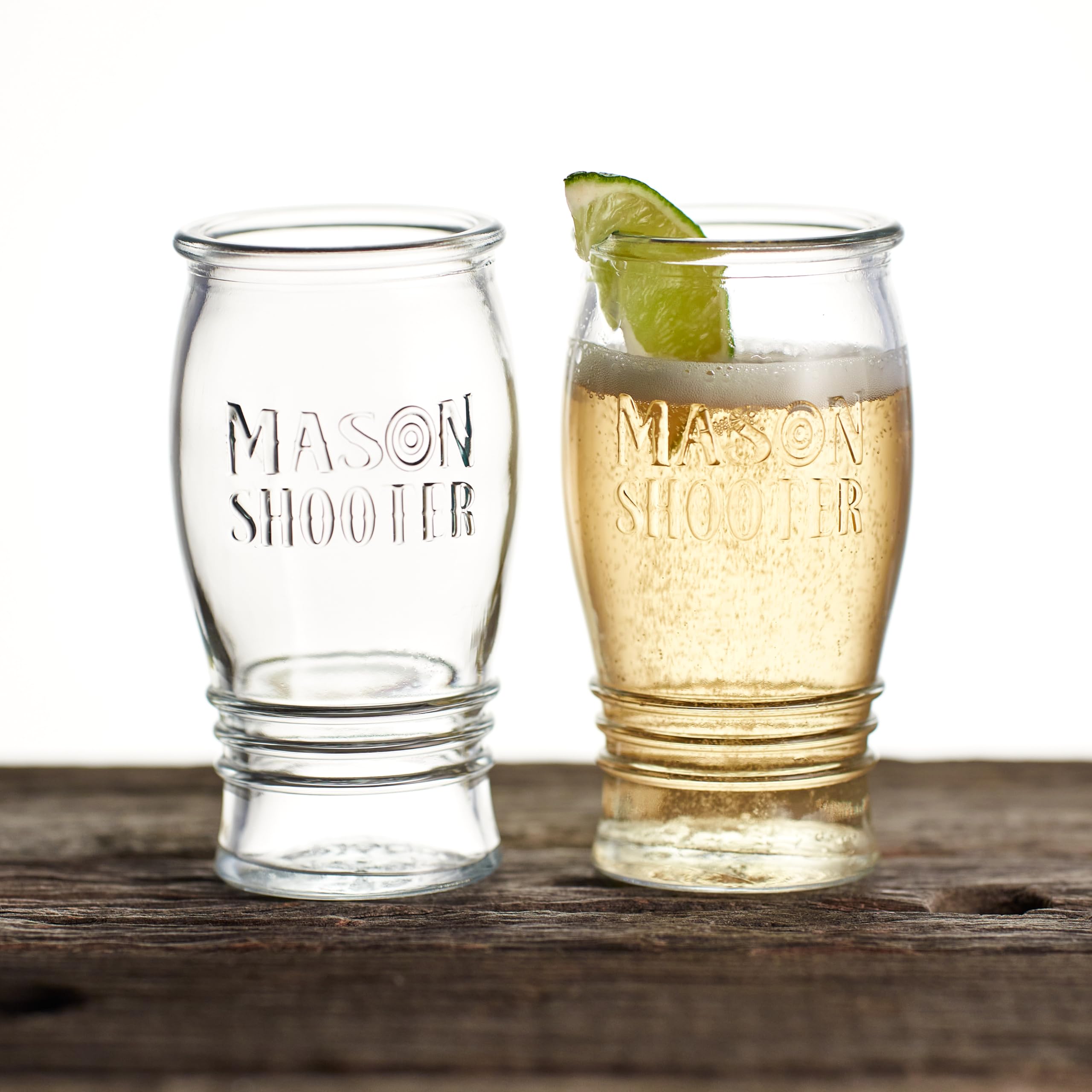 Hayley Cherie® - 5oz Mason Pilsner Glasses (Set of 6) - For Drinks, Liquor, Favors, Desserts, Parties, Birthdays, Gifts