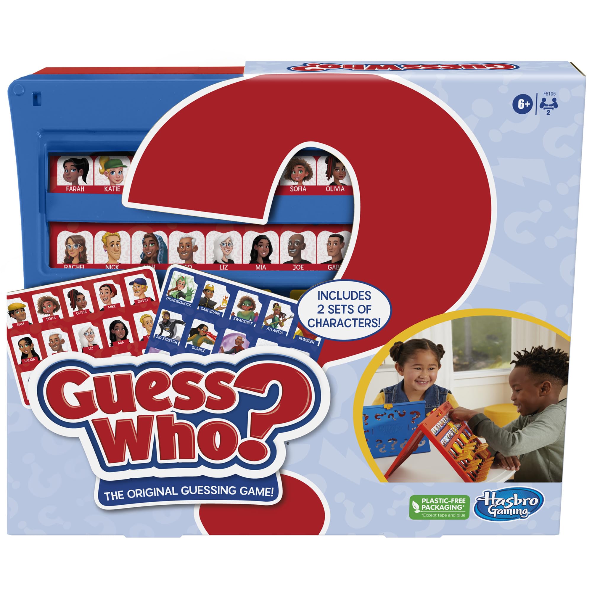 Hasbro Gaming Guess Who? Original,Easy to Load Frame,Double-Sided Character Sheet,2 Player Board Games for Kids,Guessing Games for Families,Ages 6 and Up