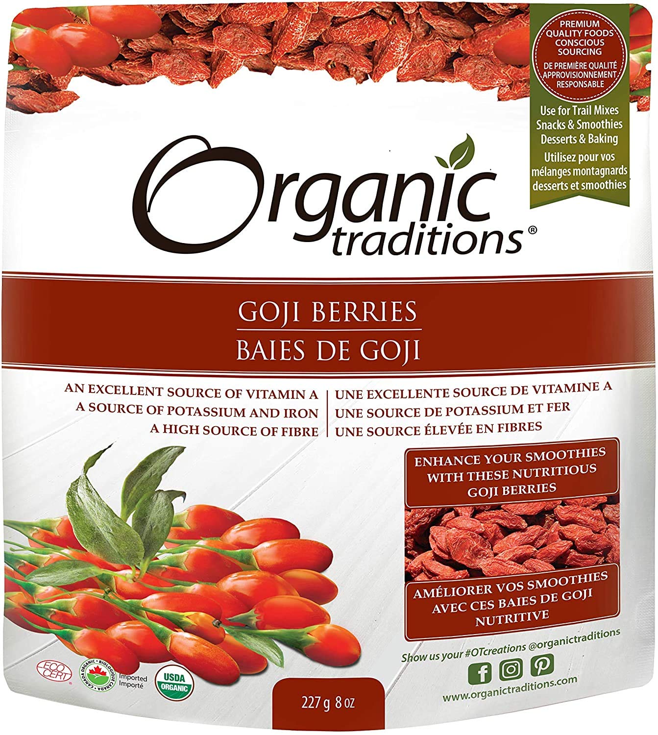 ORGANIC TRADITIONS Goji Berries, 227 gm