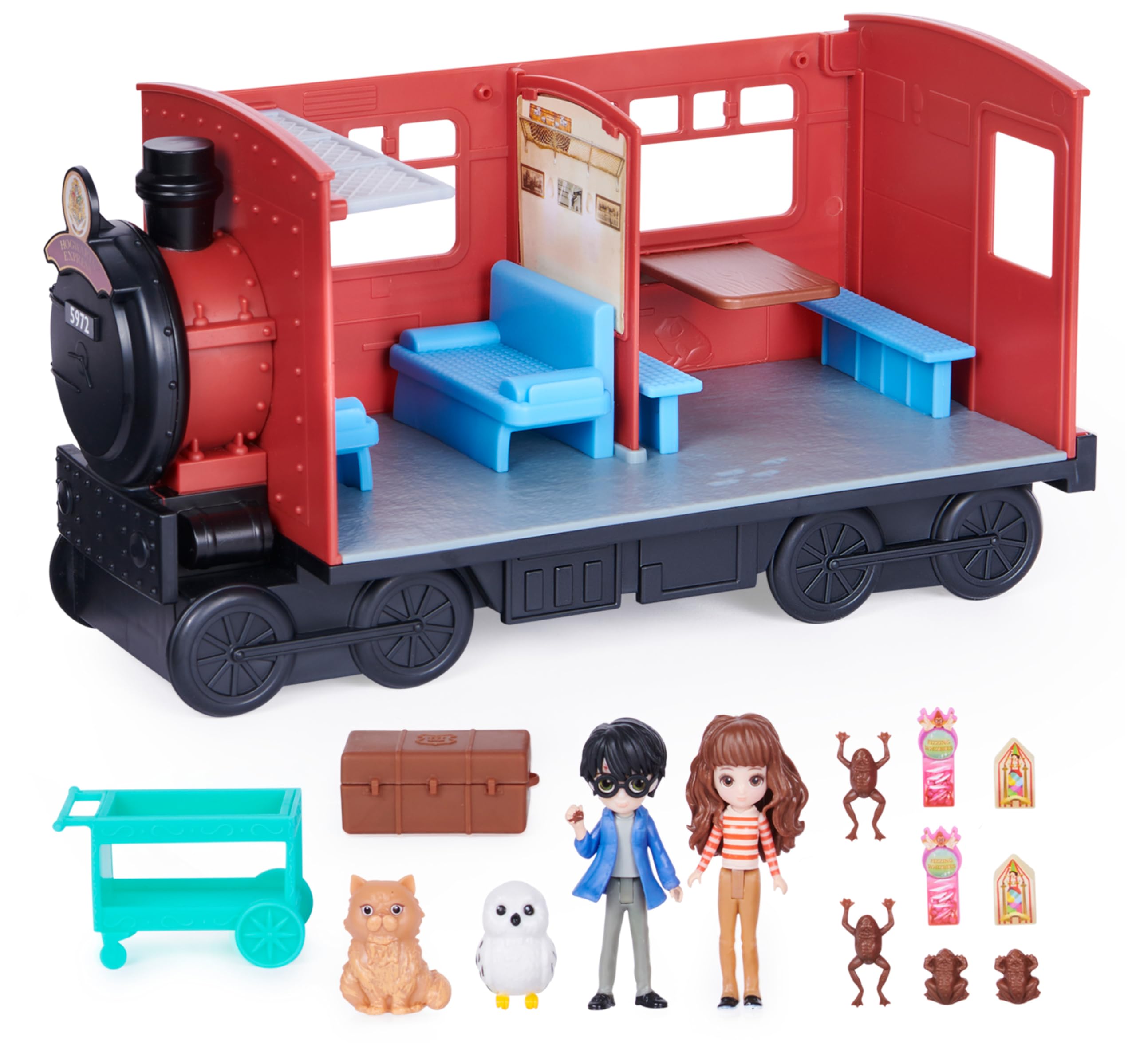 Wizarding WorldHarry Potter, Magical Minis Hogwarts Express Train Toy Playset with 2 Exclusive Figures, 10 Accessories, Kids’ Toys for Ages 6 and up