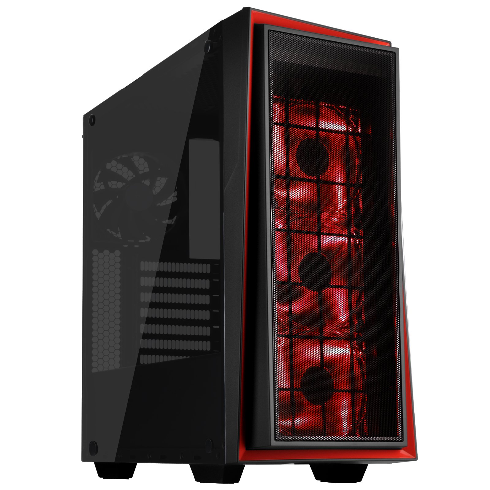 Silverstone Technology Atx Tower Computer Case With Three 120mm Red Led Intake Fans Sst-Rl06Br-Gp