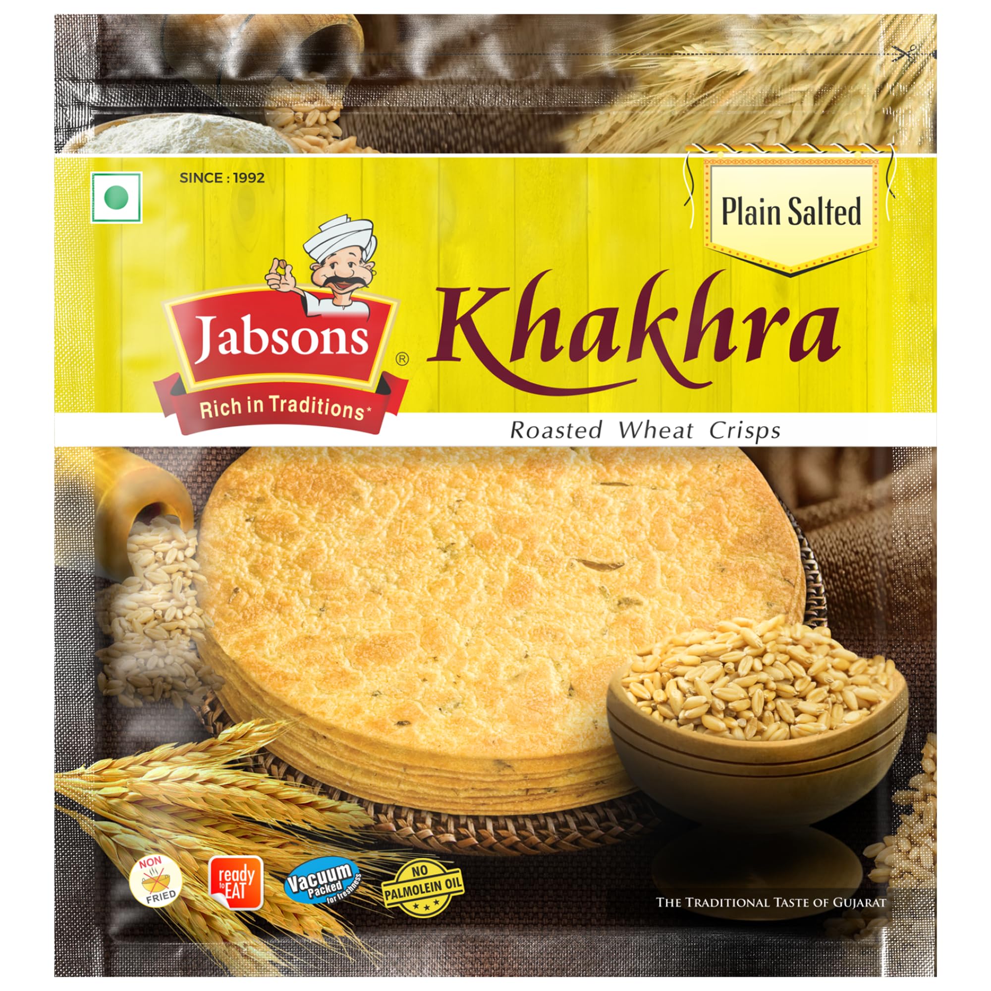 Jabsons Khakhra Plain Salted Vacc 180gm