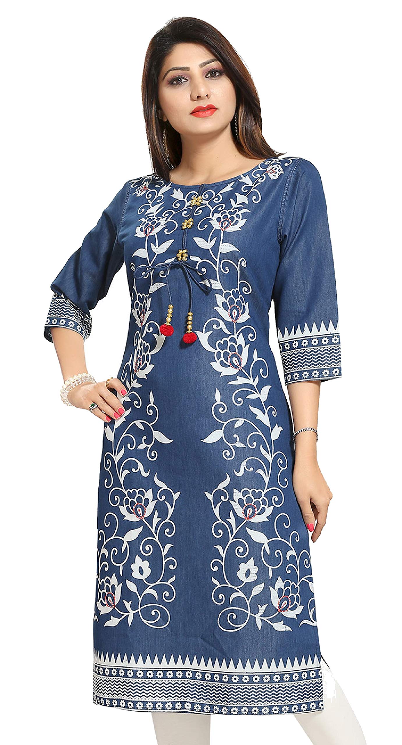 Impex Women's Denim Kurta