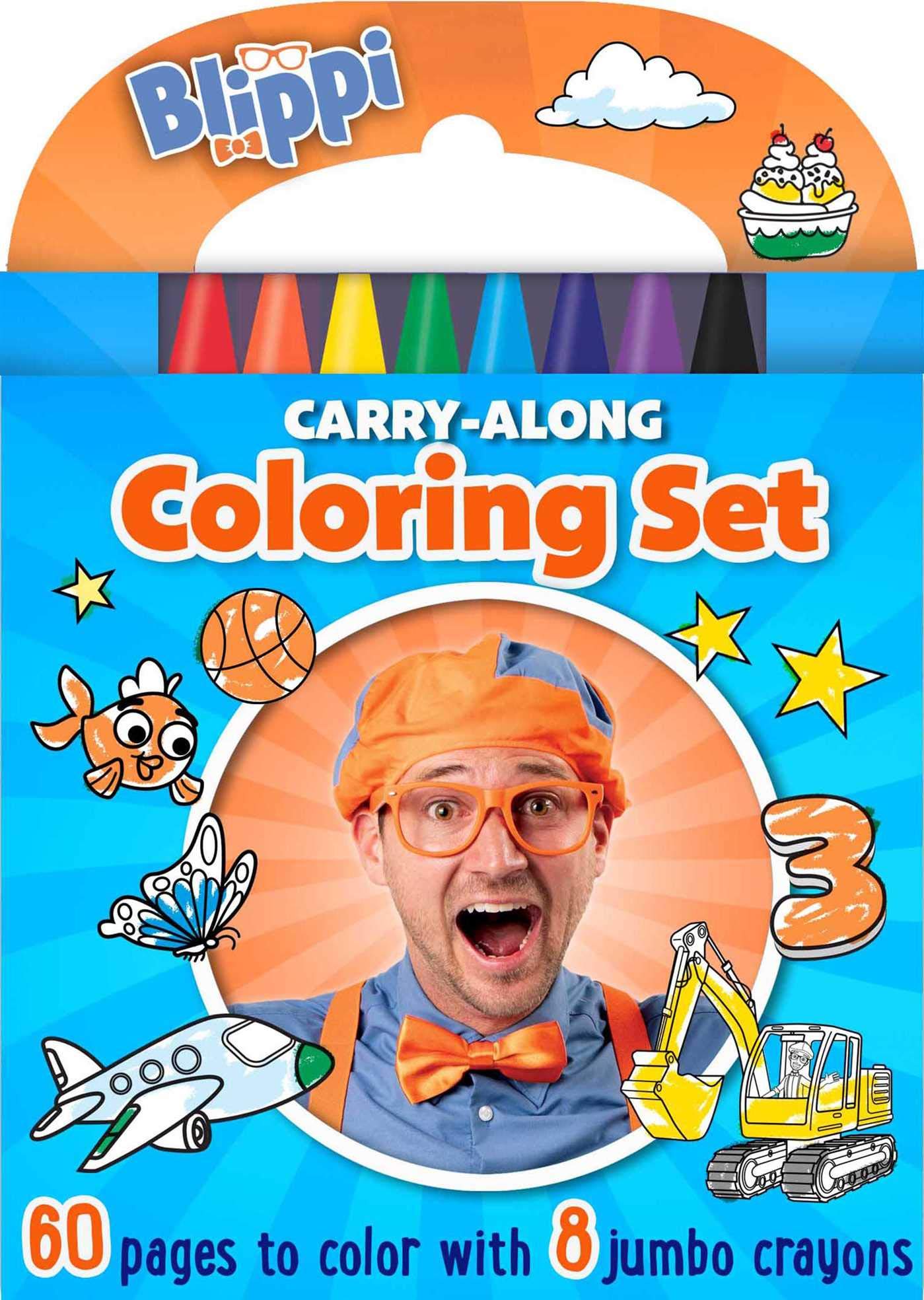 Blippi: Carry-Along Coloring Set Paperback – Import, 25 May 2021