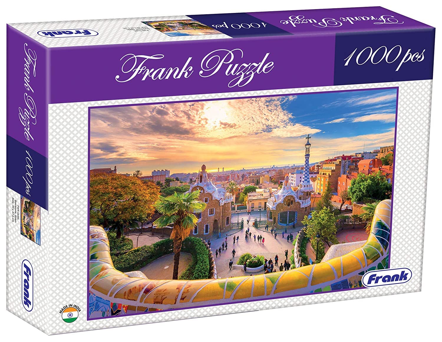 Frank Park Guell, Barcelona, Spain 1000 Piece Building Jigsaw Puzzle for Adults and for Age 14+ Fun and Challenging Jigsaw Puzzle, Multicolor, Pack of 1